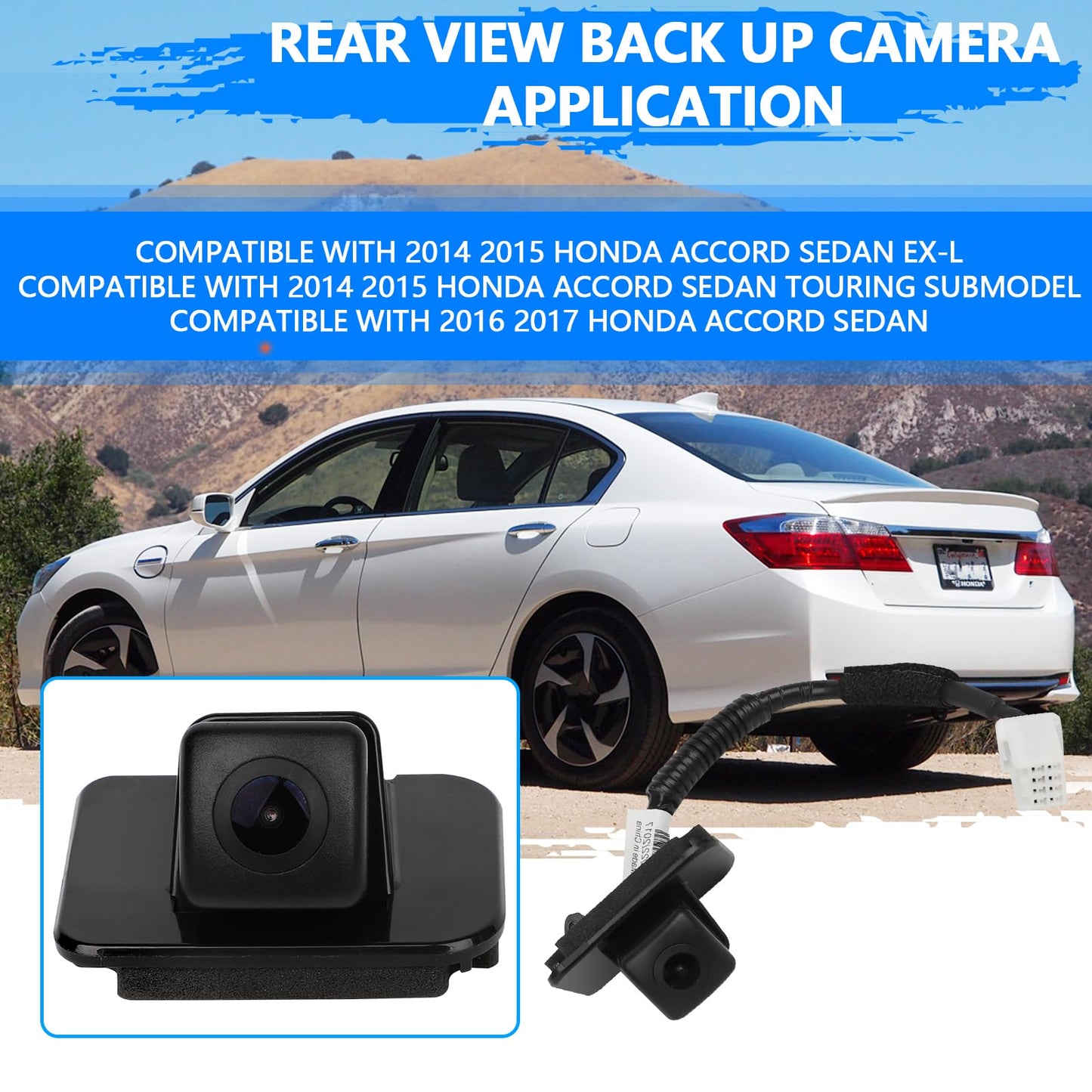 B.ZSSY Back Up Rear View Camera Compatible with 2014-2017 Honda Accord Sedan EX-L Parking Assist Rear Camera Replace for 39530T2AA21,39530T2AA31,39530-T2A-A21