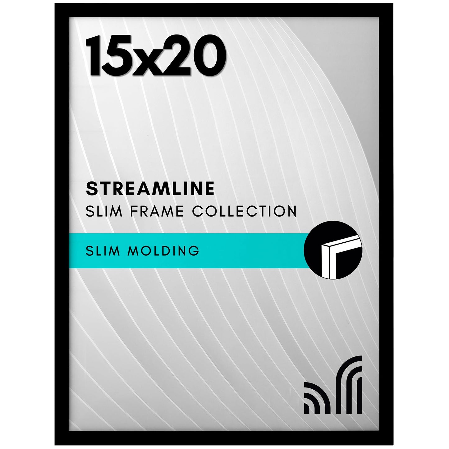 Americanflat 15x20 Picture Frame with Polished Plexiglass - Streamline Collection - Thin Border Picture Frame for Wall Display - Hanging Hardware Included - Black