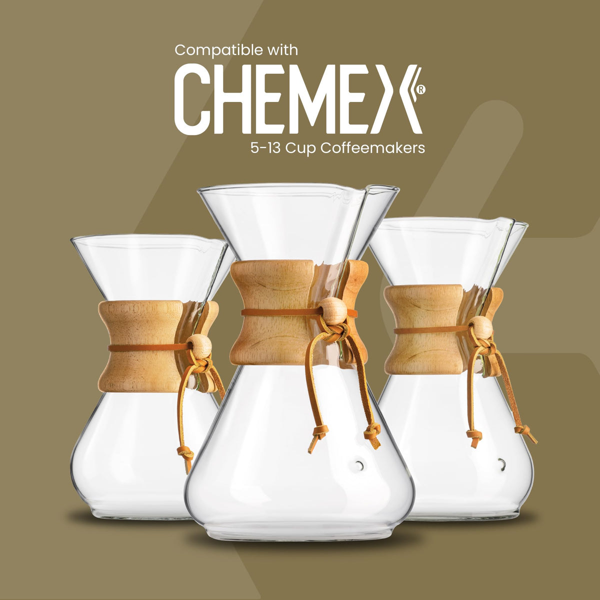 Chemex FSU-100 Natural Bonded Pre-folded Squares Coffee Filters Set of 2 (200 Filters) with Free FOXGALLERY Coffee Guide by Chemex