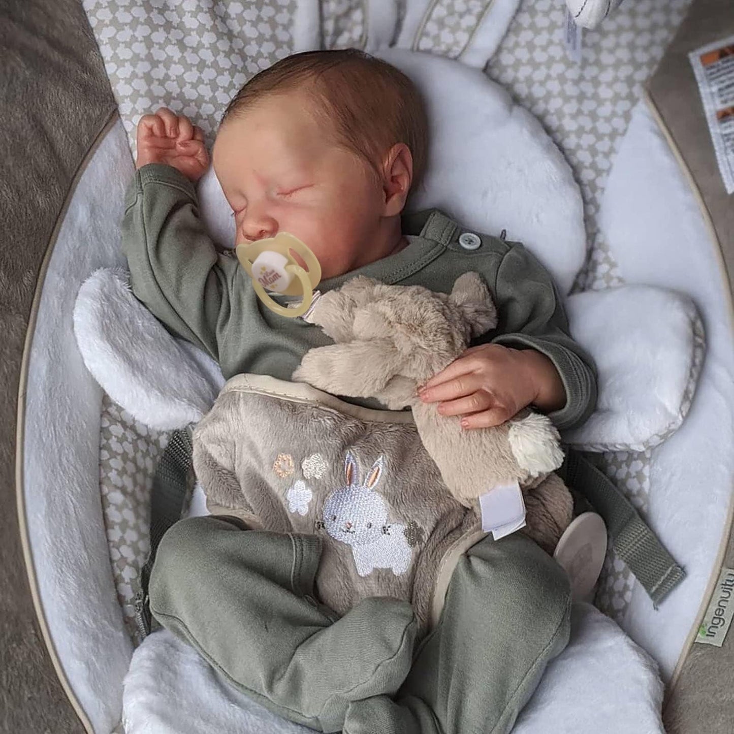 JIZHI Lifelike Reborn Baby Dolls Silicone Full Body Boy - 17-Inch Soft Body Realistic-Newborn Vinyl Real Life Baby Dolls with Toy Accessories for Kids Age 3 4 5 6 7 +