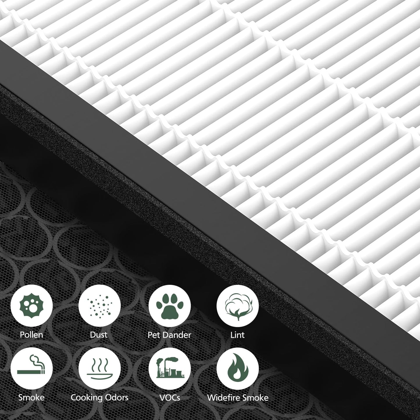 Vital 200S Replacement Filter for LEVOIT Vital 200S Vital 200S-P Air Purifier, HEPA and High-Efficiency Activated Carbon Filter, Vital 200S-RF, LRF-V201-WUS, 2 Pack, White