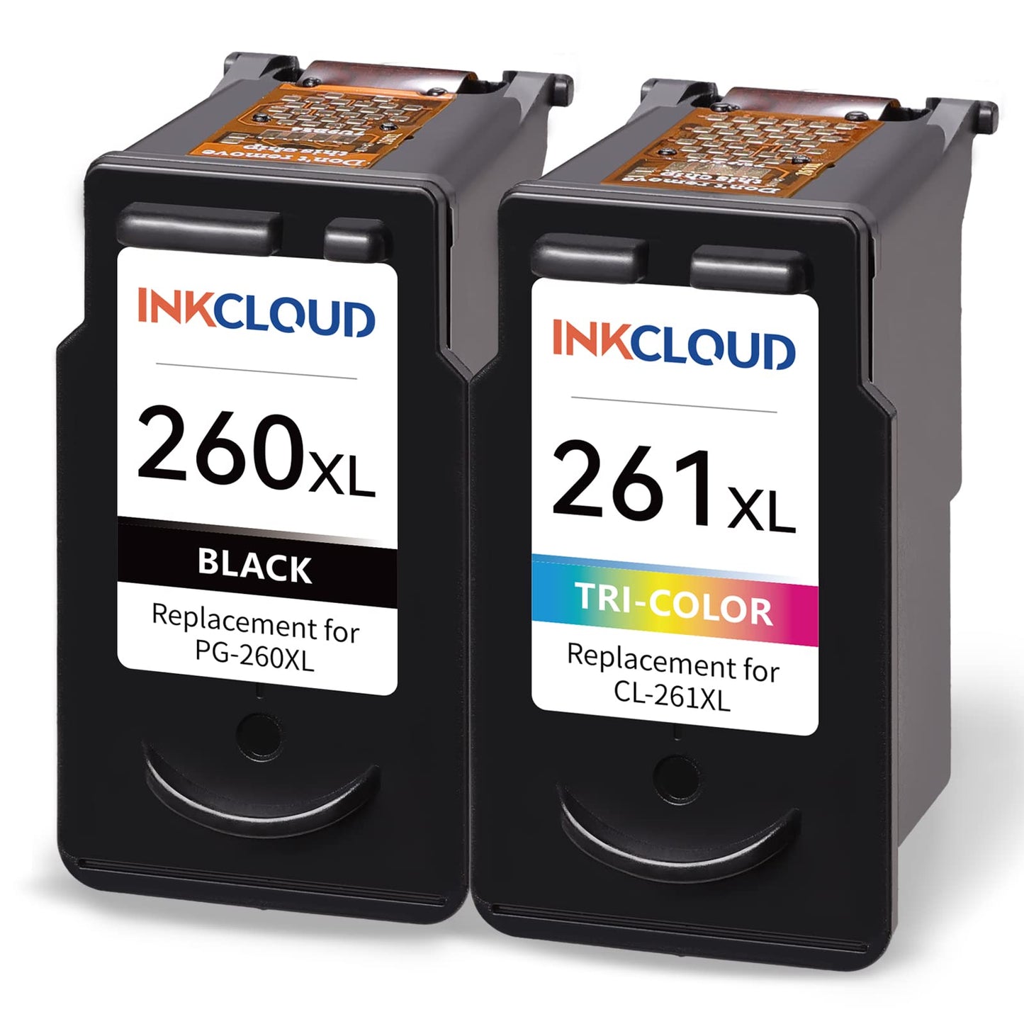 INKCLOUD Compatible Ink Cartridges Replacement for Canon PG-260 XL CL-261 XL 260XL 261XL Combo Pack for Canon TS5320 TS6420 TR7020 All in One Wireless Printer (1 Black,1 Tri-Color, 2Pack)