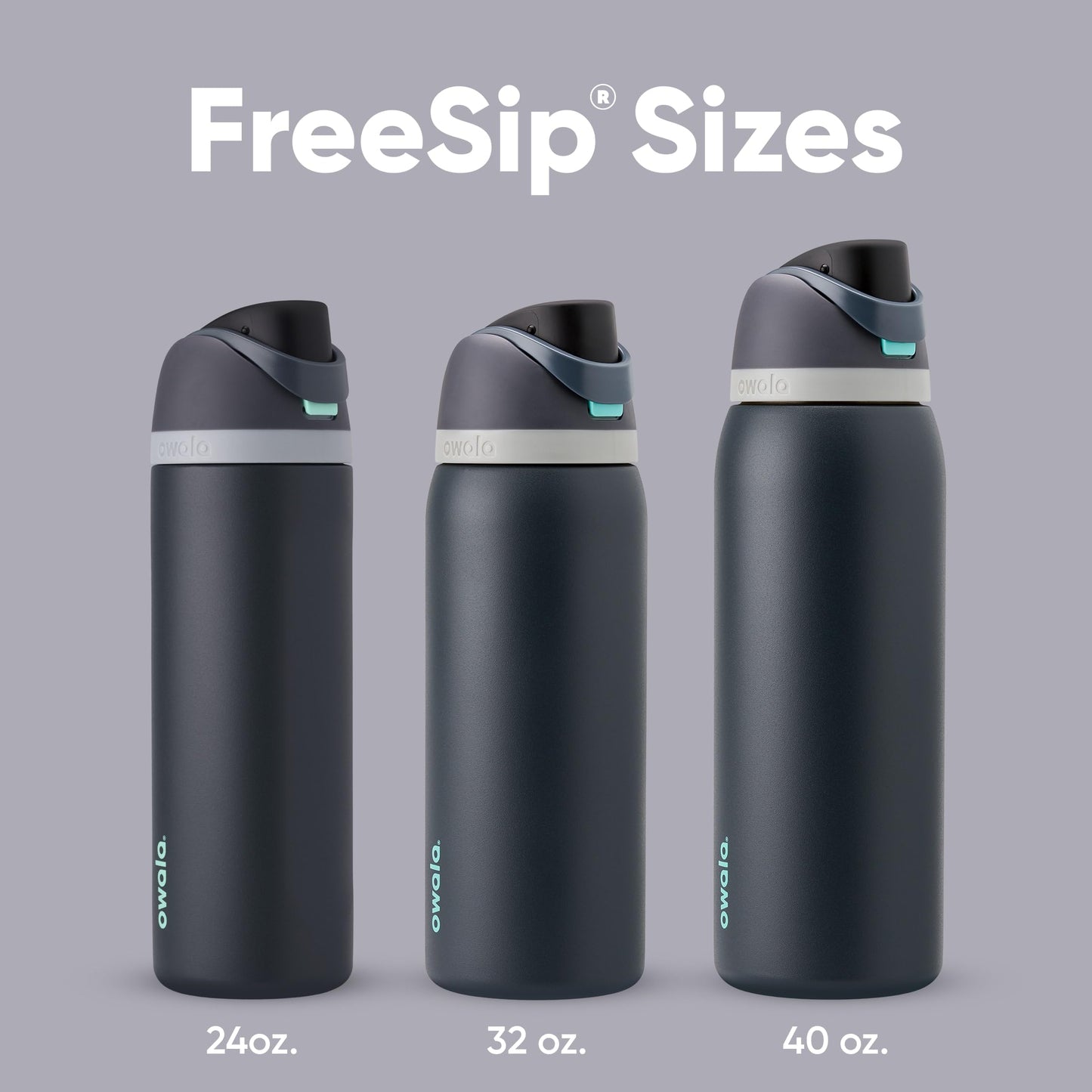 Owala FreeSip Insulated Stainless Steel Water Bottle with Straw for Sports and Travel, BPA-Free, 40oz, Foggy Tide