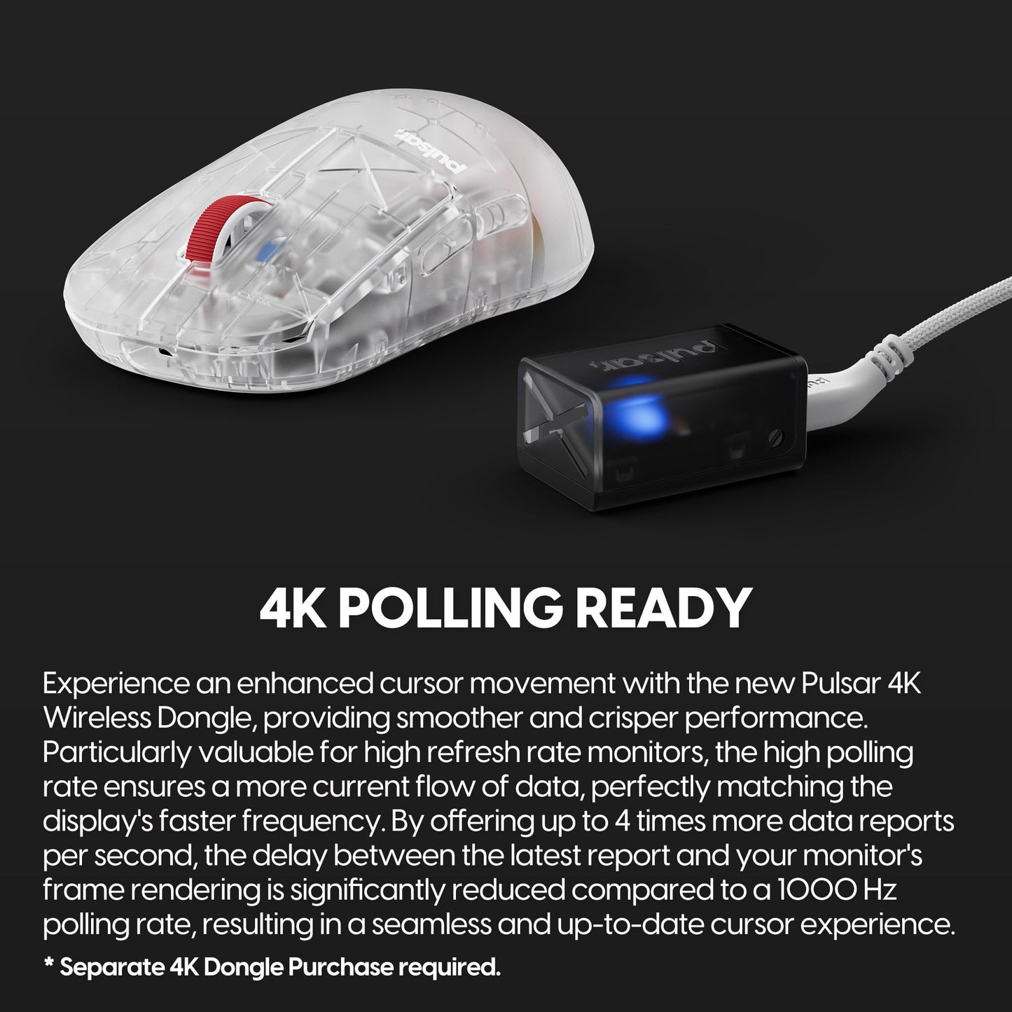 Pulsar Gaming Gears X2H (High Hump) Mini Wireless Gaming Mouse, Designed for Competitive Esports, Lightweight 52g, PAW3395 26K DPI Sensor, Optical Switch, 1ms Polling, Symmetrical Shape, Superclear