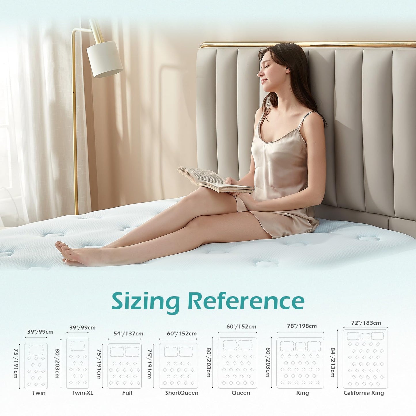 Hansleep Full Size Mattress Pad Memory Foam, Mattress Topper Full Size Bed with Deep Pocket, Breathable Air Mattress Cover Full, White, 54x75 Inches