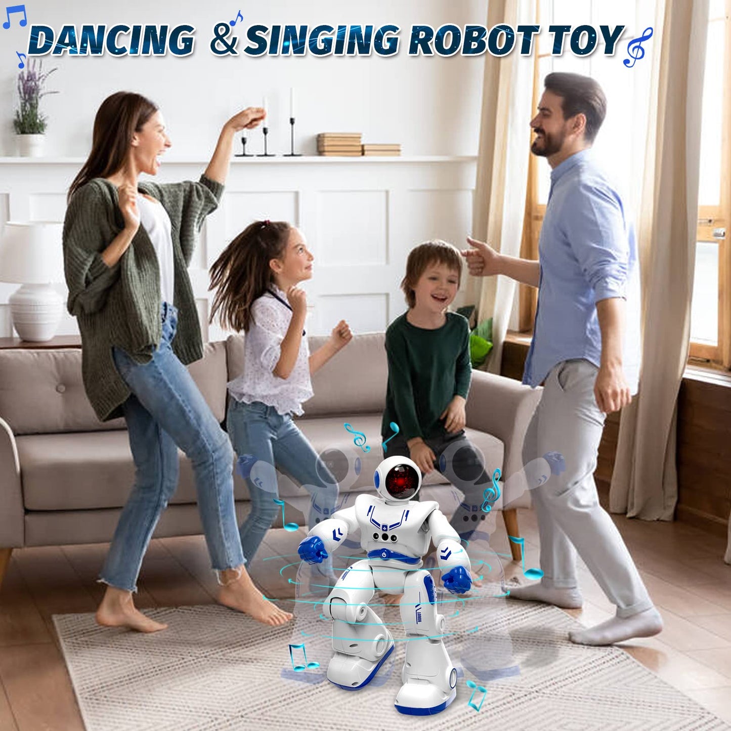 Robot Toys for Kids, Remote Control Robot Kits with RC Smart Gesture Sensing Educational Christmas Birthday Gifts for 4 5 6 7 8 9 10 11 12 Years Old Boys Girls, White