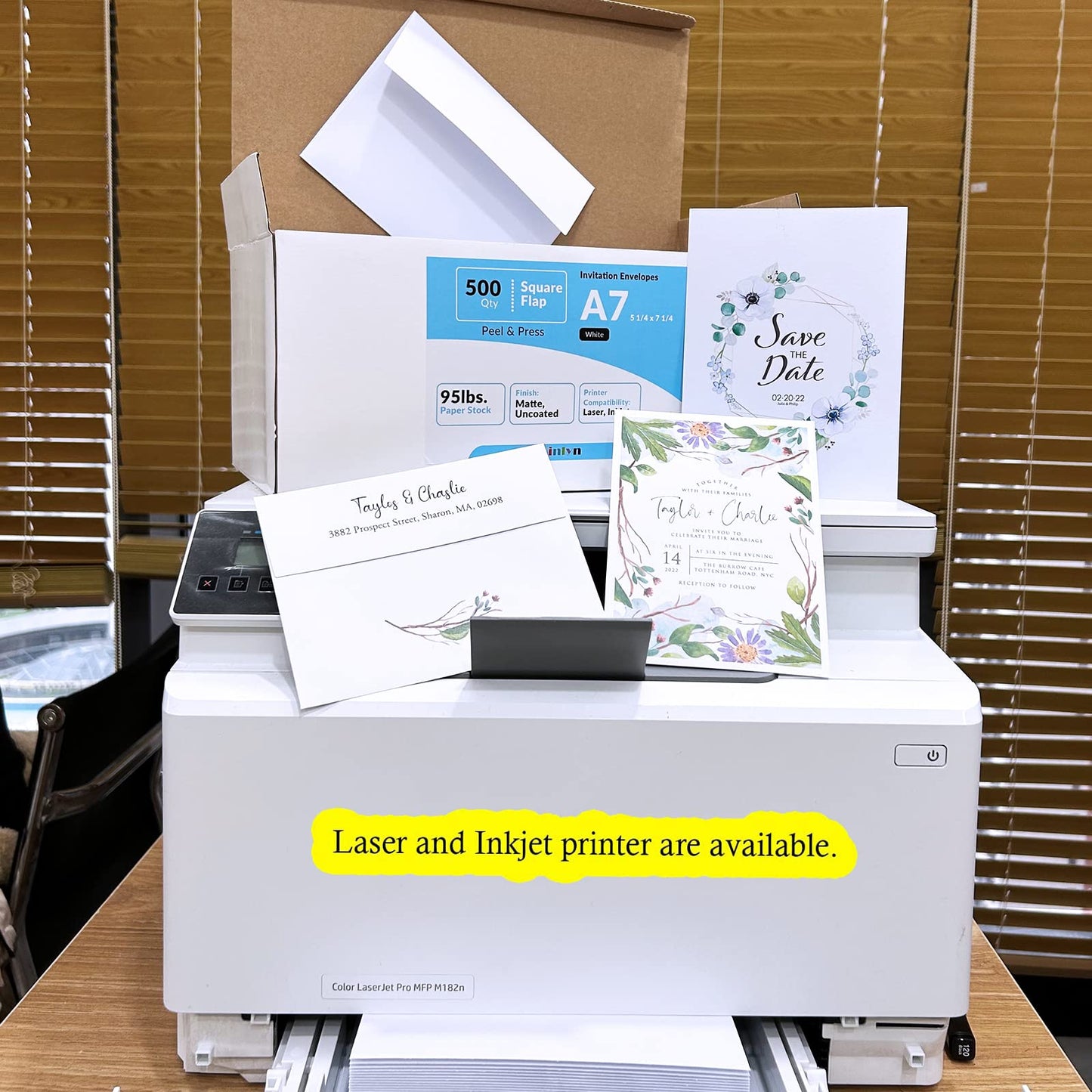 500 Pcs White A7 Invitation Envelopes 5 1/4 x 7 1/4 Square Flap Envelopes Self Seal 95lb for Wedding Shower Birthday Bussiness Graduation Mailing Invitation Announcement 5 x 7 Greeting Cards Photos