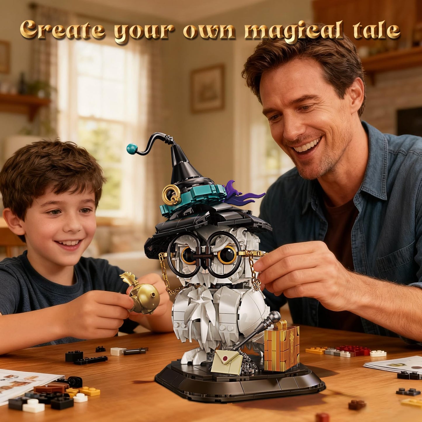 Owl Animal Building Set for Kids Potter Collectible Magic Bird Model Toys Compatible with Lego Animal for Adults Creative Home Decor and Office Art Gifts Toys for Boys and Girls Aged 8+