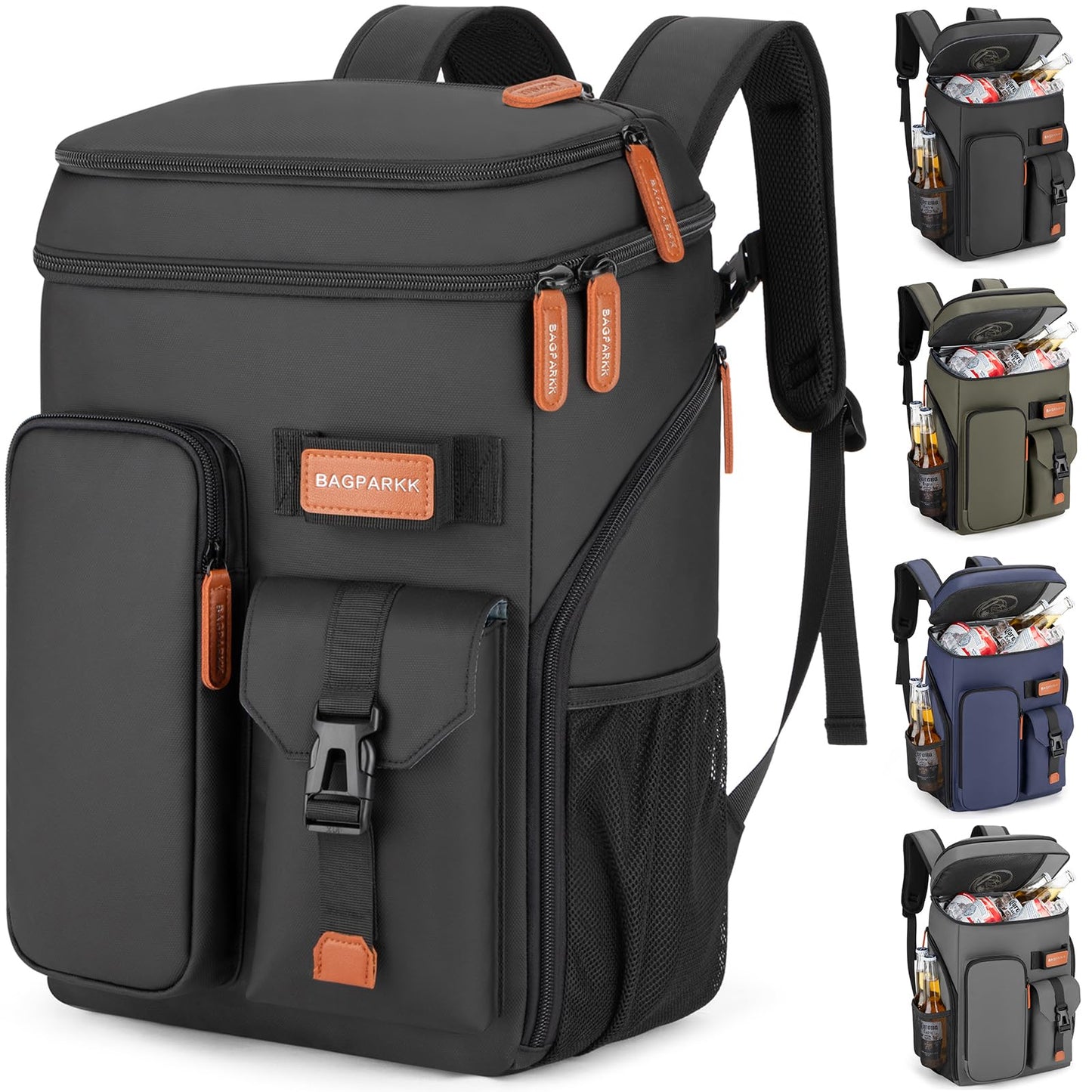 Insulated Cooler Backpack,33 Cans Multifunctional Double Deck Leakproof Cooler Bag with Sternum Strap,Large Capacity Lightweight Travel Camping Beach Backpack Cooler Ice Chest for Men Women
