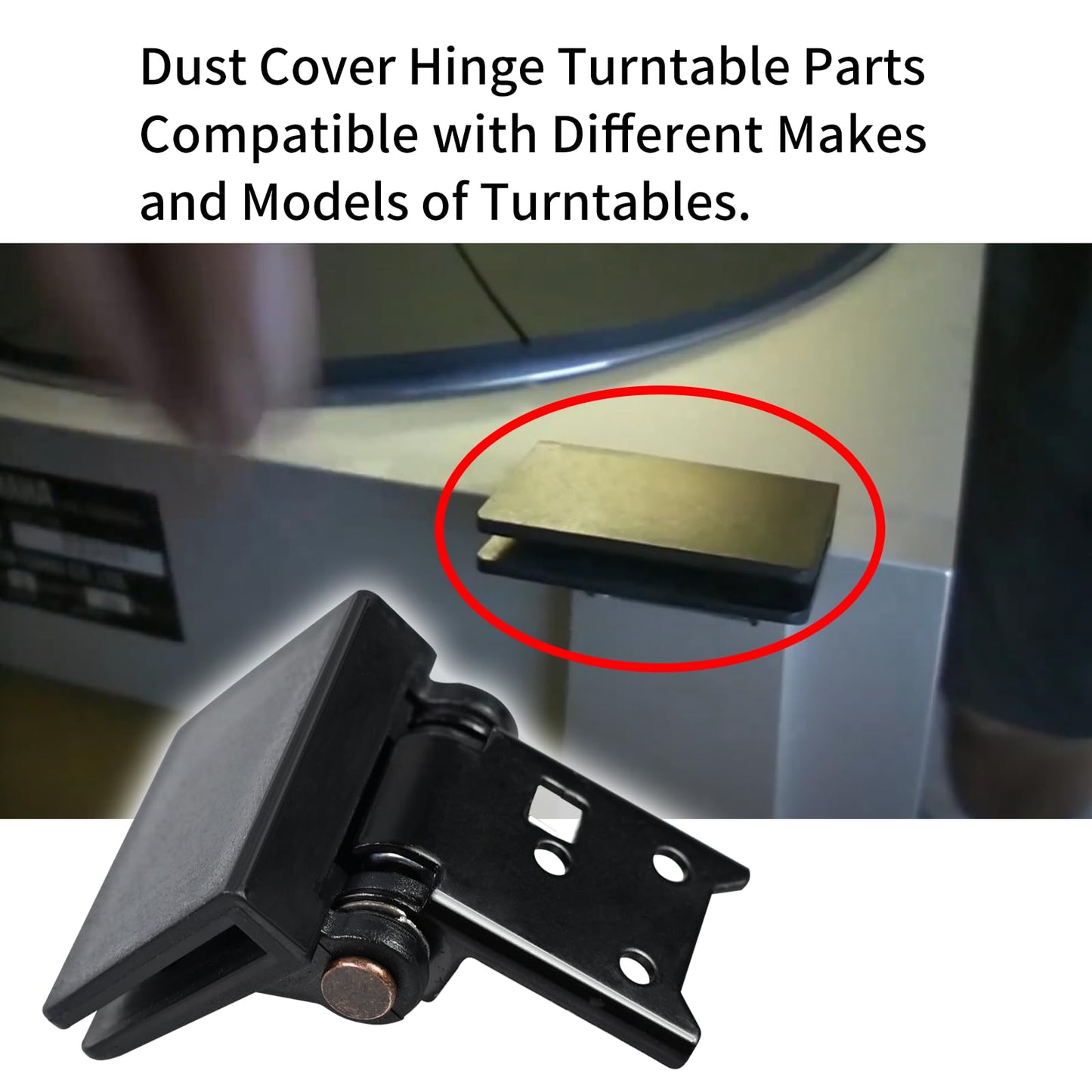 2 Pcs Vsttar Dust Cover Hinge Turntable Parts Compatible with Akai AP-206,AR - AR The Turntable,BSR - Quanta 450SX,Kenwood - KD-40R,Sony PS-11,PS-22,Yamaha-P-200,Different Makes Models of Turntables