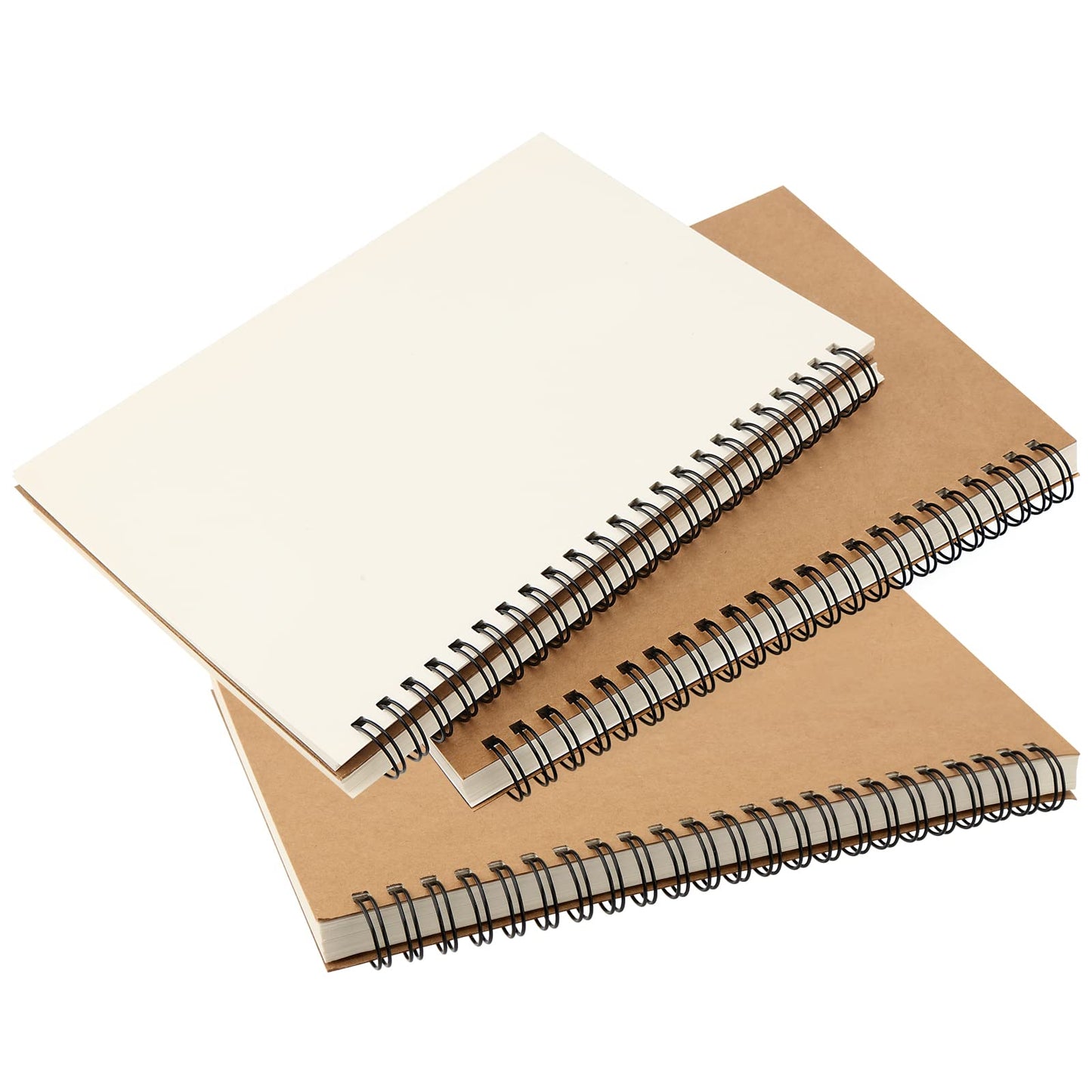 SOUJAP 20 Pack A5 Spiral Sketchbook, Blank Kraft Spiral Drawing Pad 60 Sheets/120 Pages, Small Sketchbook Bulk for Drawing School Art Office