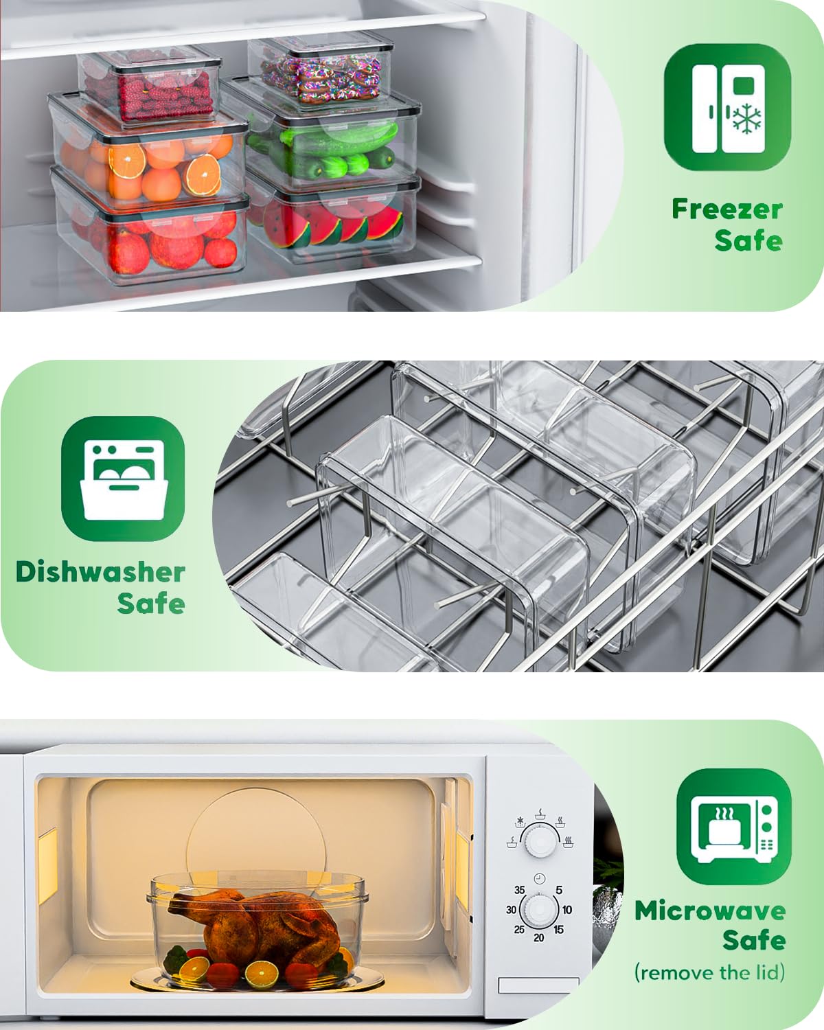 62 Pcs Large Food Storage Containers with Lids Airtight,Total19400ML(31 Containers&31 Lids)- Plastic Food Container for Kitchen Organization