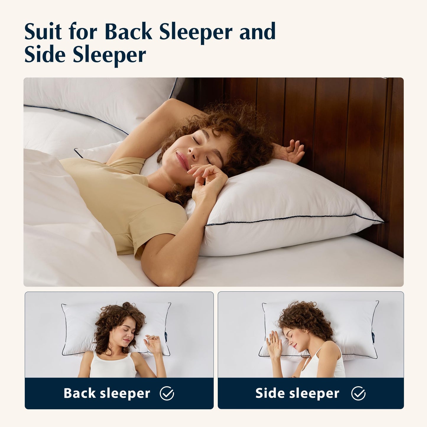 Pacific Coast Premium Goose Feather & Down Bed Pillows, Hotel Quality Collection, Medium Support for Side & Back Sleepers (Queen (Pack of 1))