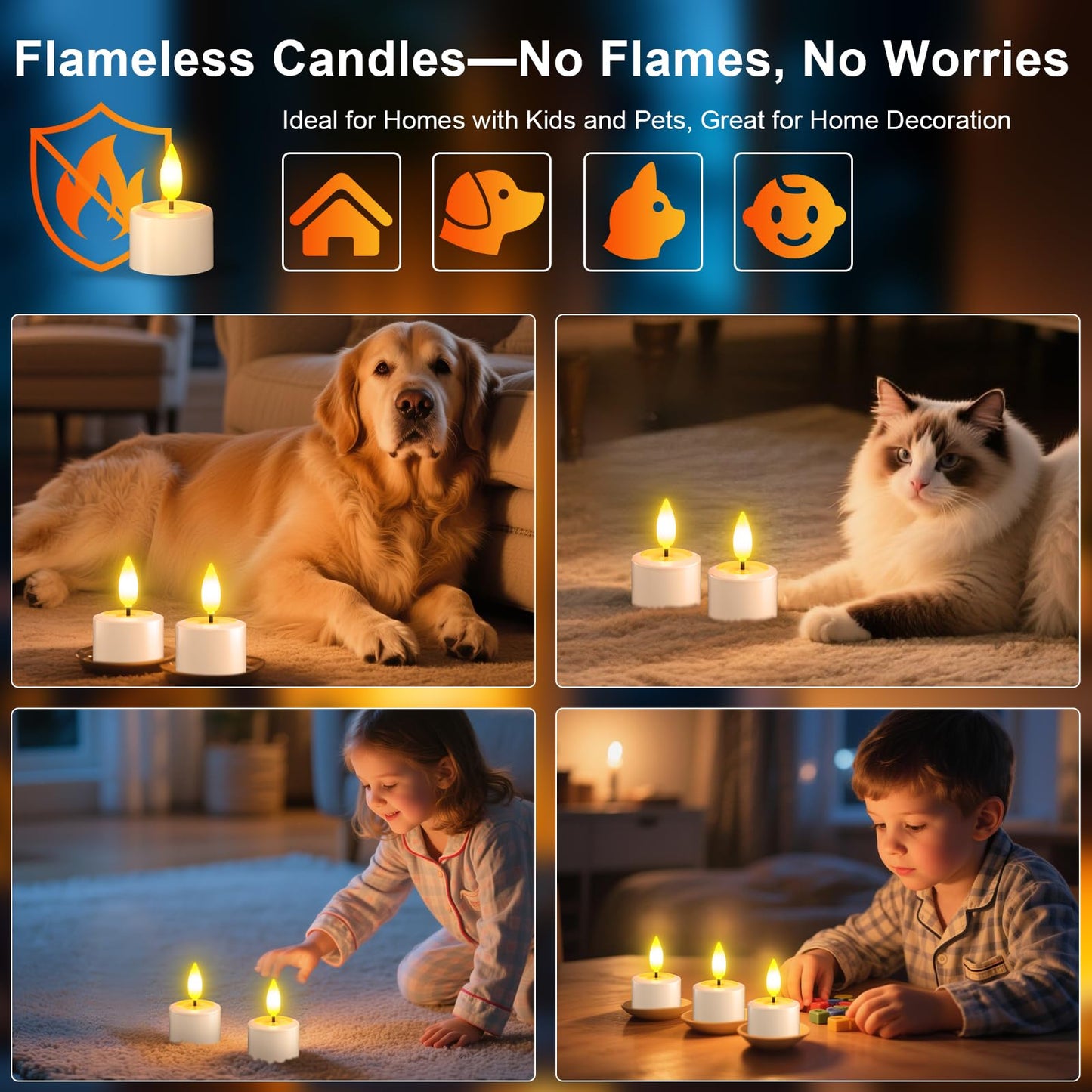 PChero Flameless Candles with Remote Timer & Charging Station, 12 Pack Waterproof Rechargeable LED Tea Lights Fake Floating Candles for Pool Outdoor Lantern Wedding Centerpieces Christmas Decor
