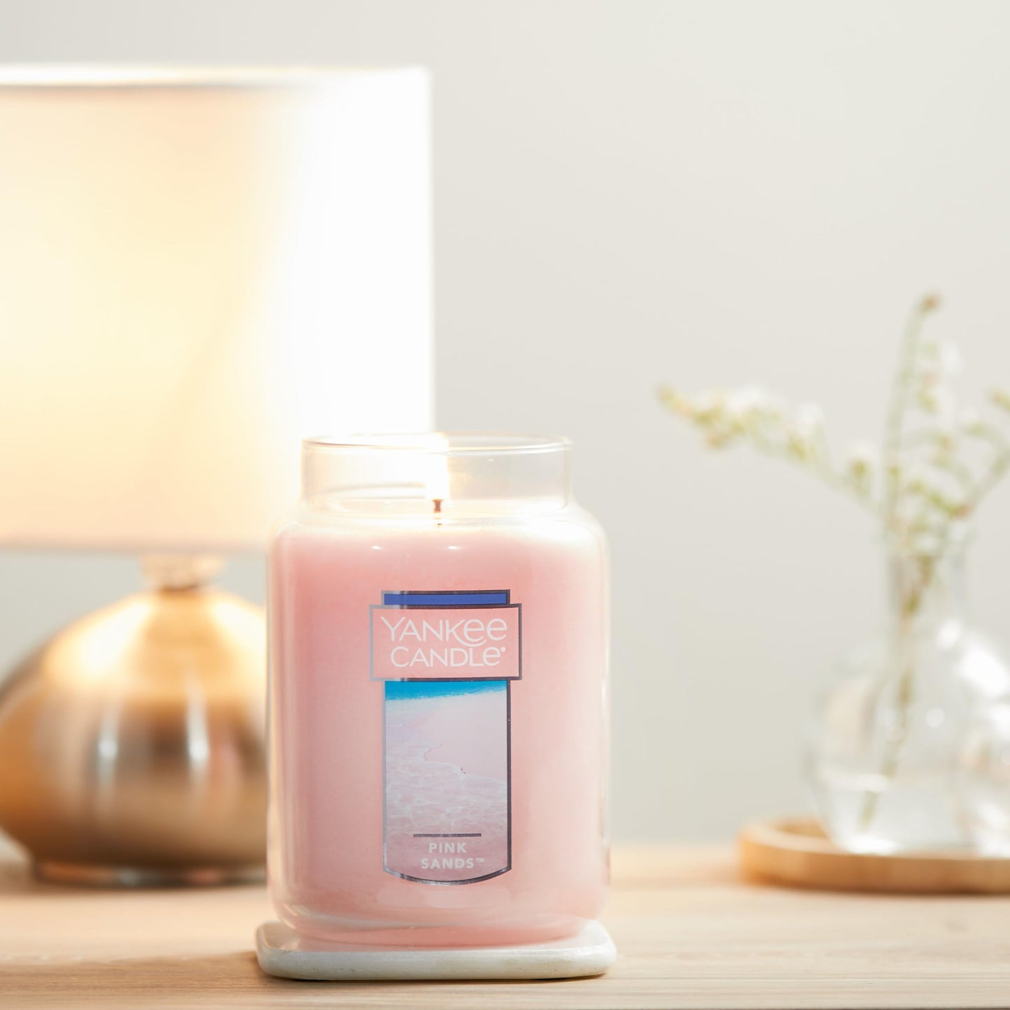 Yankee Candle Scented Candle, Pink Sands, Original Large Jar Candle, 110-150 Hours of Burn Time, 22 oz.