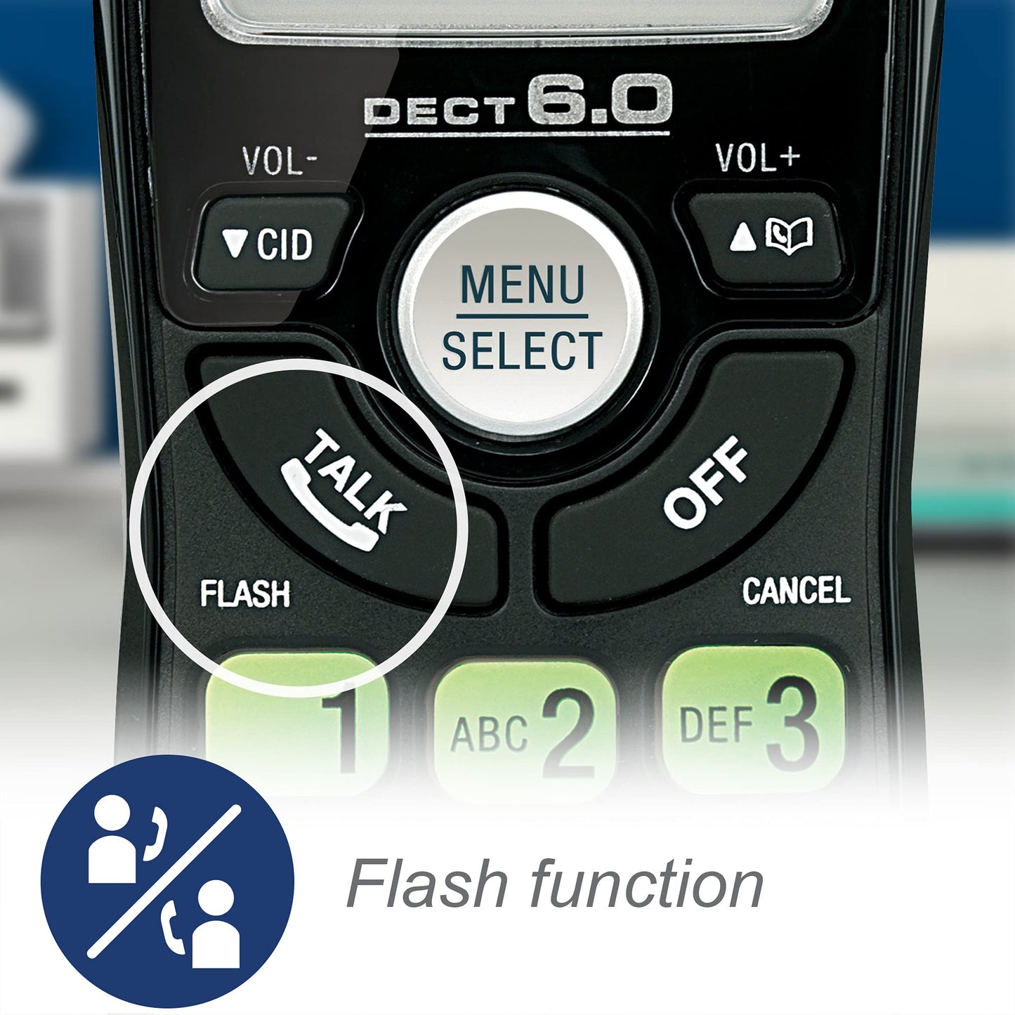 Vtech Dect 6.0 2-Handset Cordless Phone System with Caller ID, Backlit Keypad and Screen(CS6114-21), Black