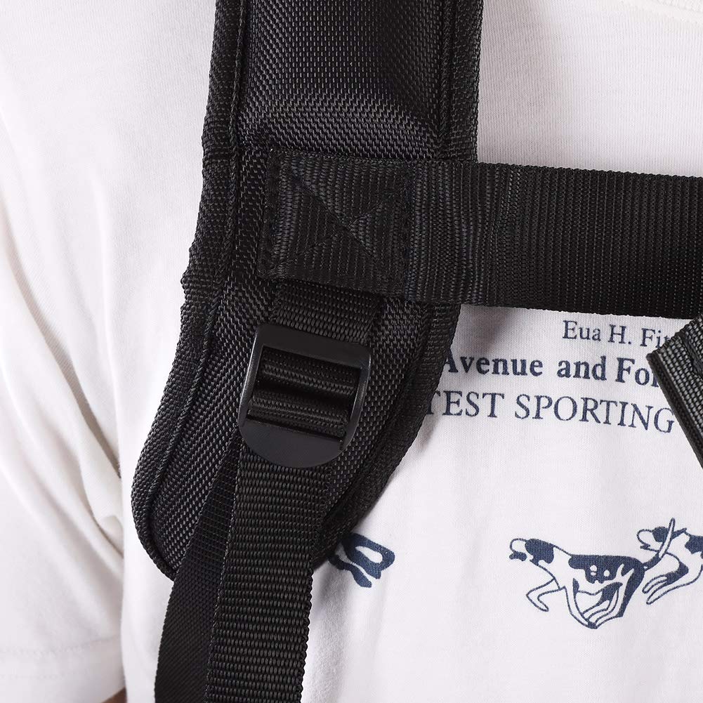 Tangxi Trimmer Double Shoulder Strap Harness, Adjustable Nylon M-Shaped Belt, Black, Universal for Brush Cutter Chainsaw Garden