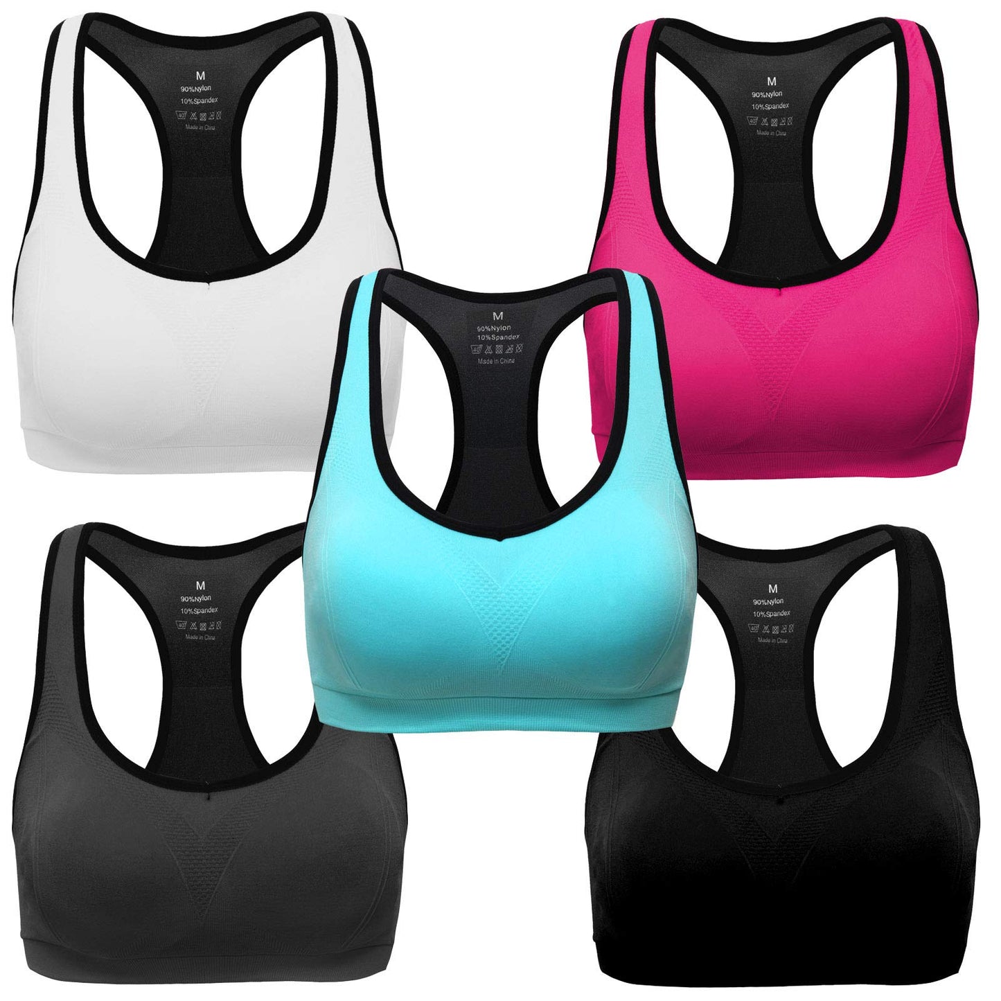 MIRITY Women Racerback Sports Bras - High Impact Workout Gym Activewear Bra, 5color, XX-Large