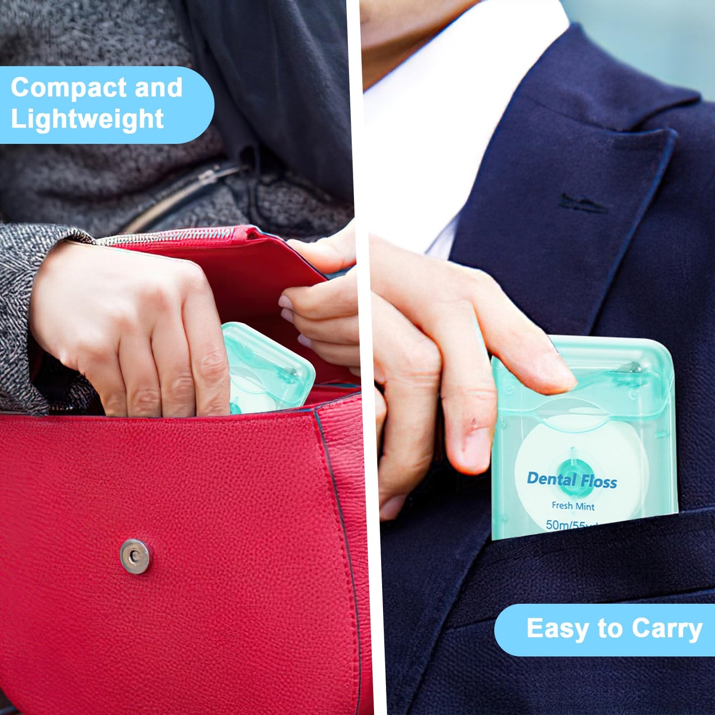 96 Pack Dental Floss Bulk Statin Tape Dental Floss 50m Each Travel Dental Oral Care for Teeth and Gum Protection Fresh Breath (Green)