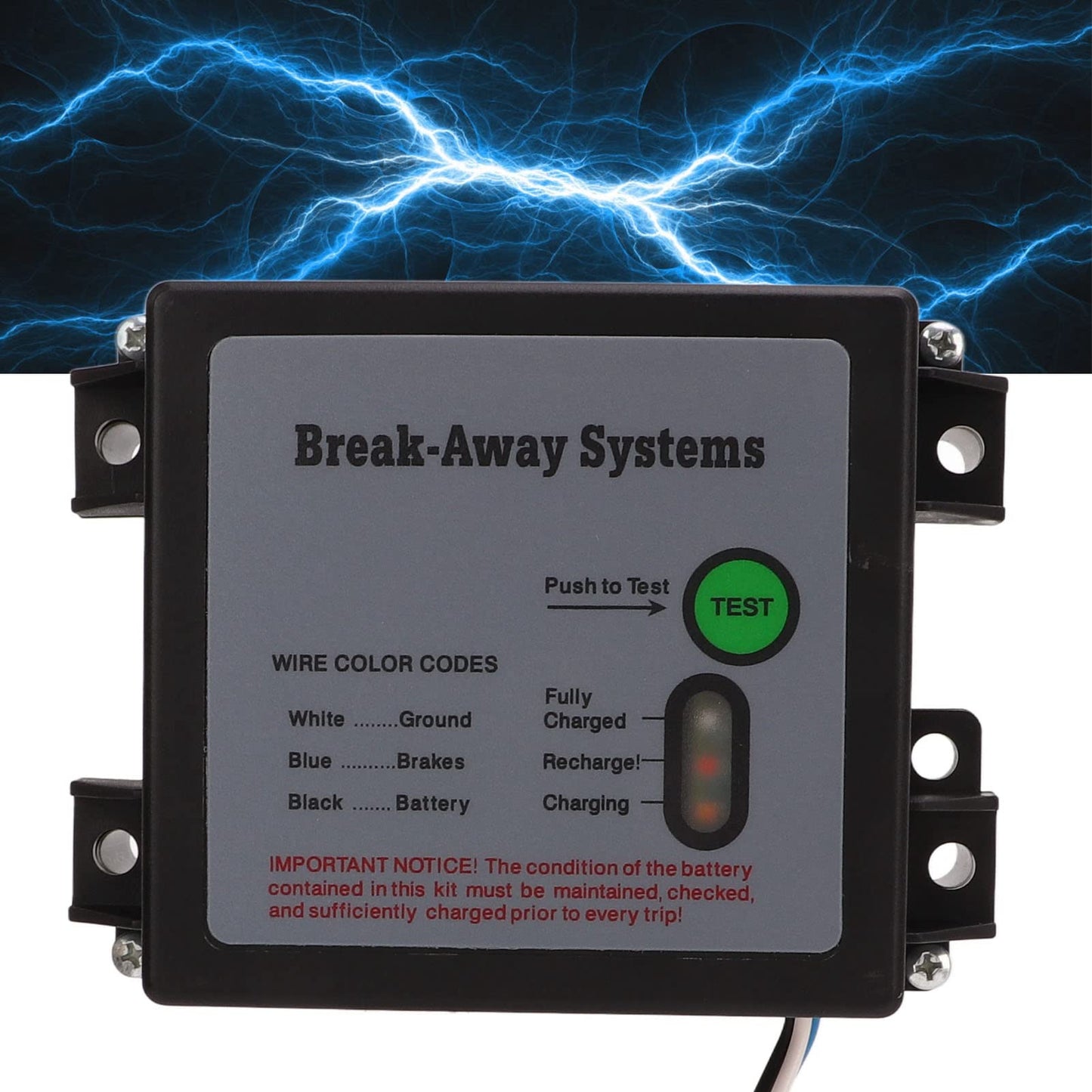 Trailer Break Away Kit, Trailer Brakes Breakaway Kit 12V LED Test Break Away System Universal for Vehicle