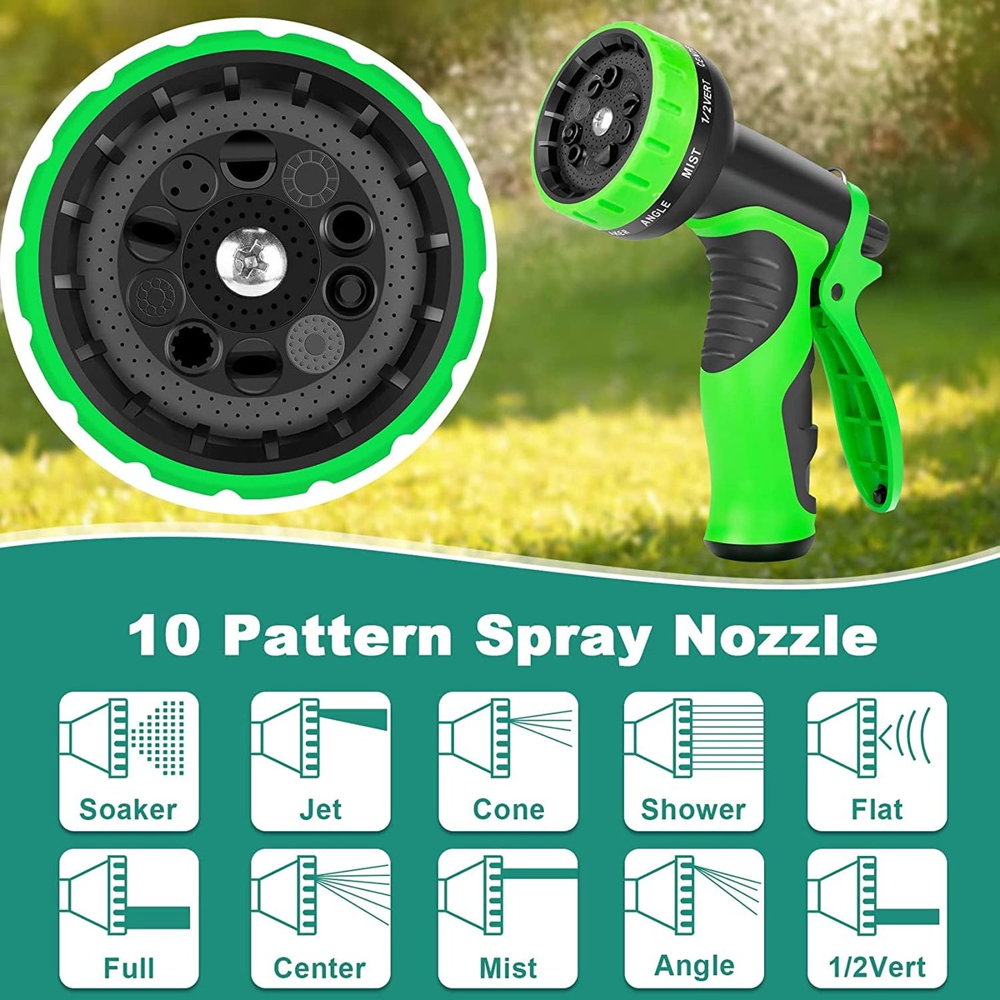 100 FT Garden Hose Expandable Hose - All New 2026 Flexible Water Hose with 10 Functions Spray Nozzle - Car Wash Hose with Solid Brass Connector, Leakproof Lightweight Expanding Pipe for Yard,Outdoor