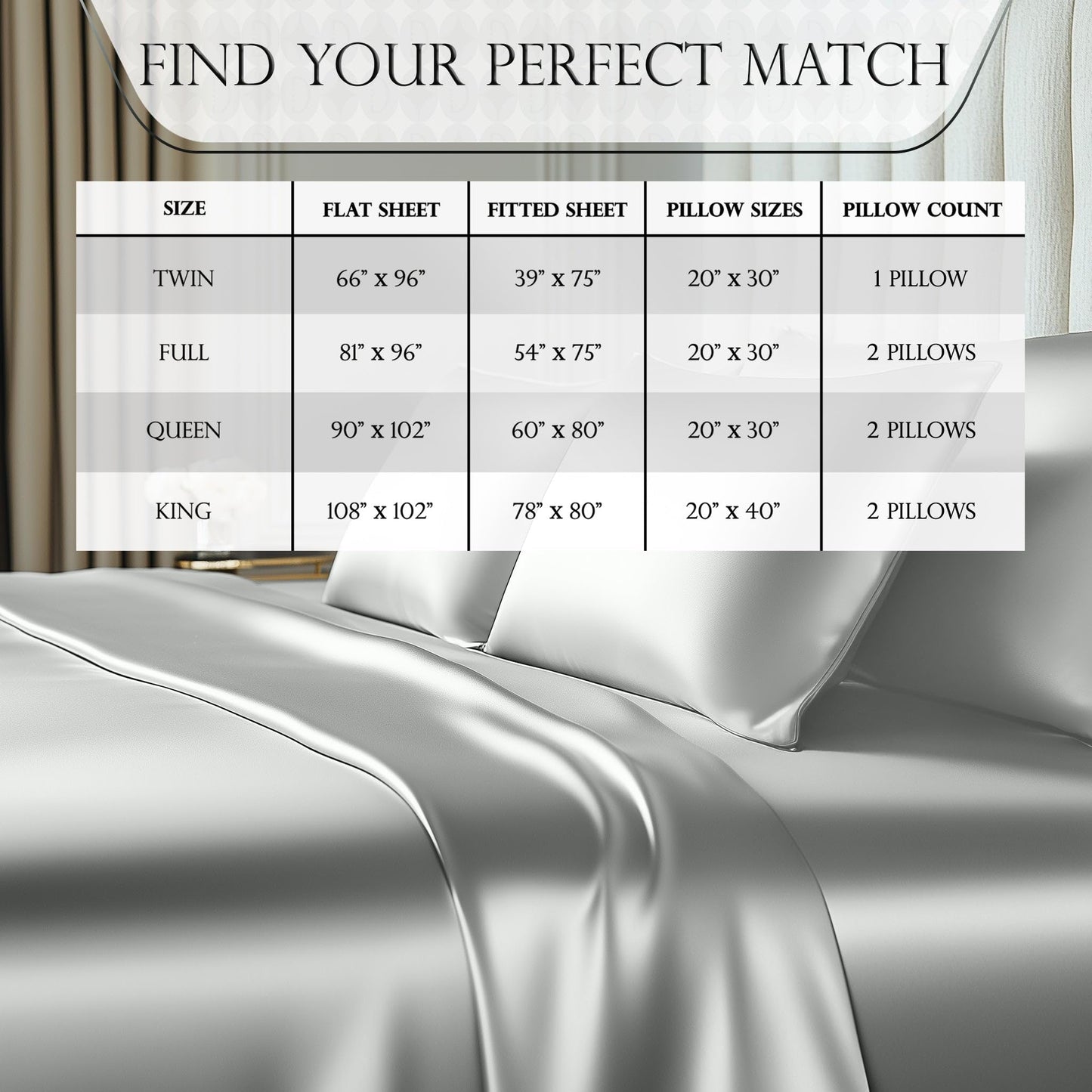 DECOLURE Satin Bed Sheets - 4 Piece Luxury Silky Queen Size Bedding Set - Softer Than Silk, Wrinkle-Free with 15” Deep Pocket Fitted Sheet, Perfect for Hair & Skin, Gifts for Women (Grey)