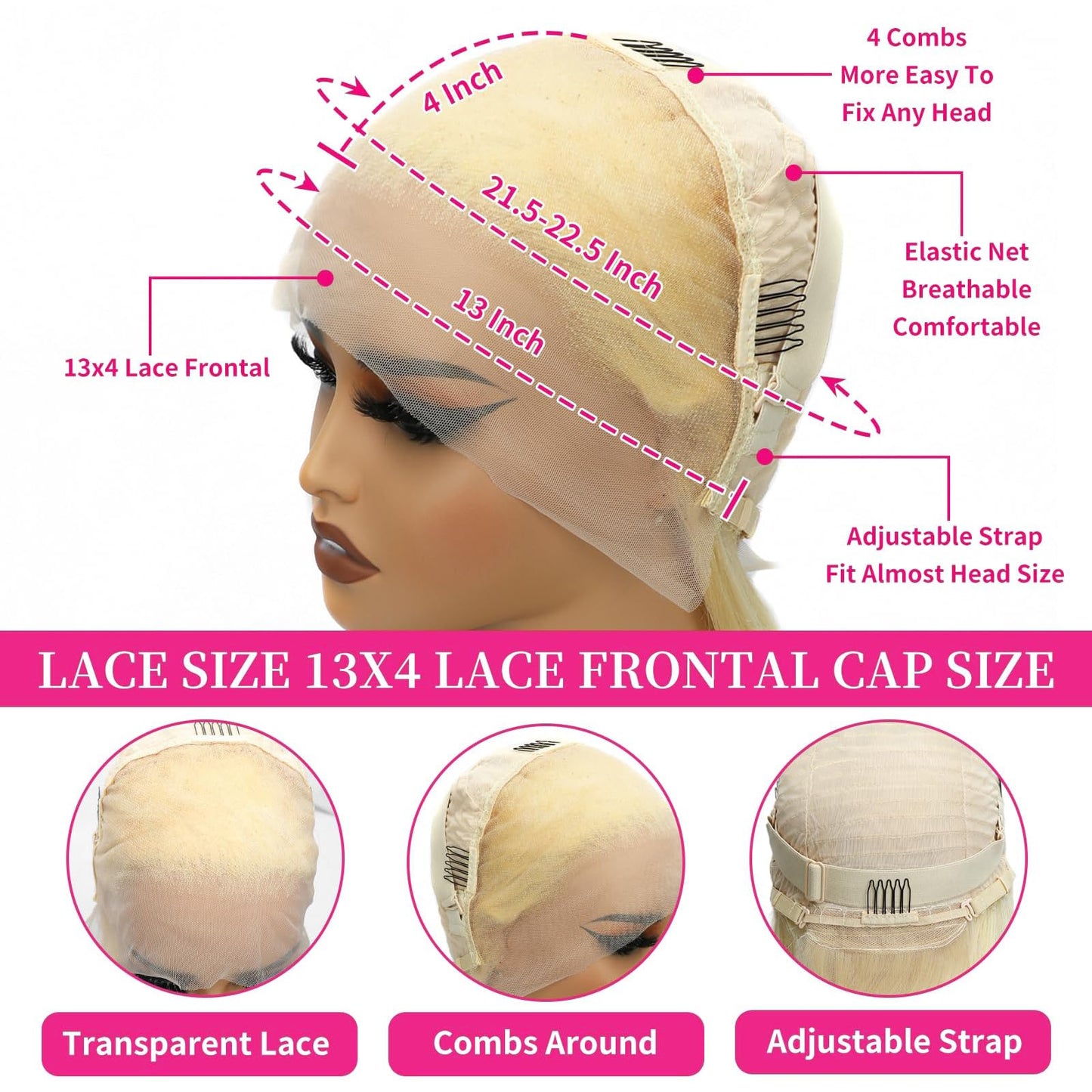 Bob Wig Human Hair 13x4 Lace Front Wigs Human Hair Pre Plucked with Baby Hair 150% Density Short Bob Wigs for Women Straight Bob Frontal Wigs Human Hair Natural Color(10inch, 613color bob wig)