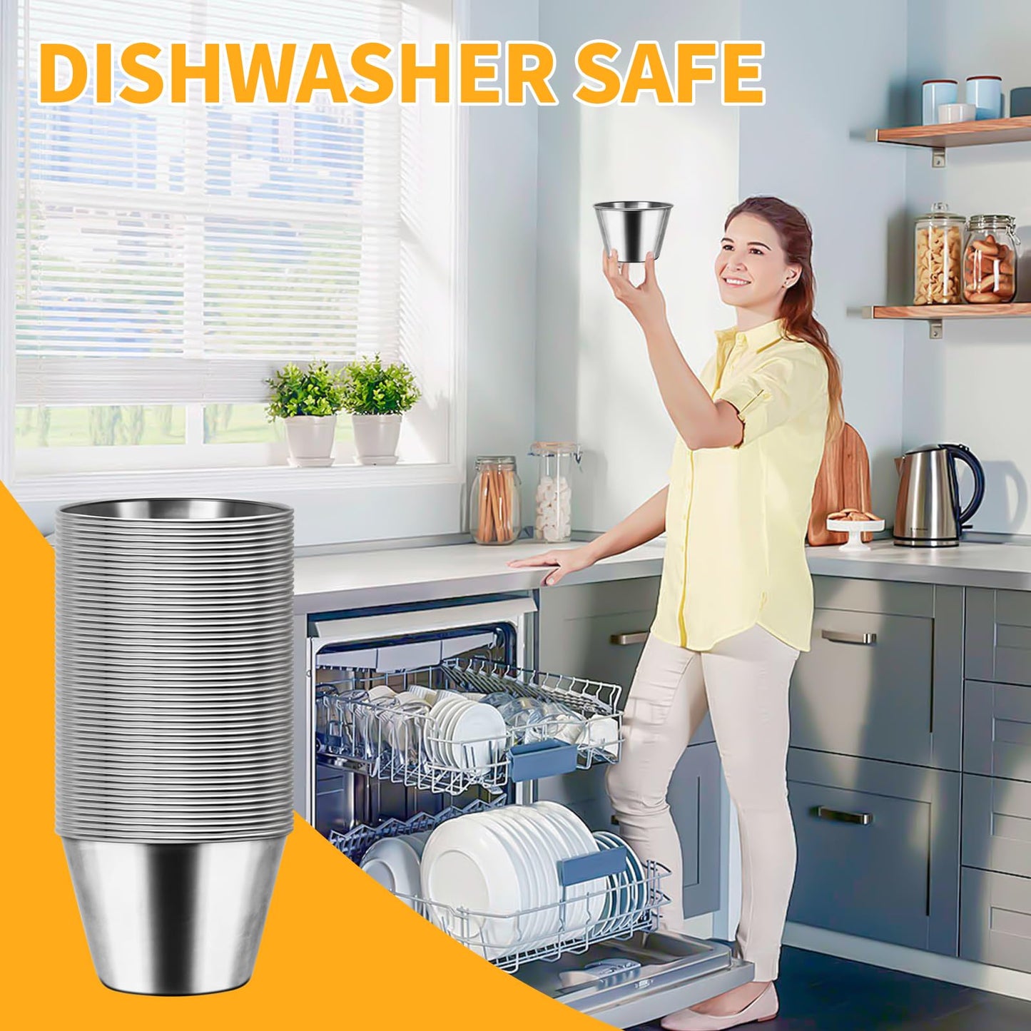 120 Pack Stainless Steel Dipping Sauce cup (2.5oz) - Commercial Grade airtight Seasoning Container, Rust Proof Barbecue/Sushi/Party Sauce Cup For Kitchen, Restaurant and outdoor Dining