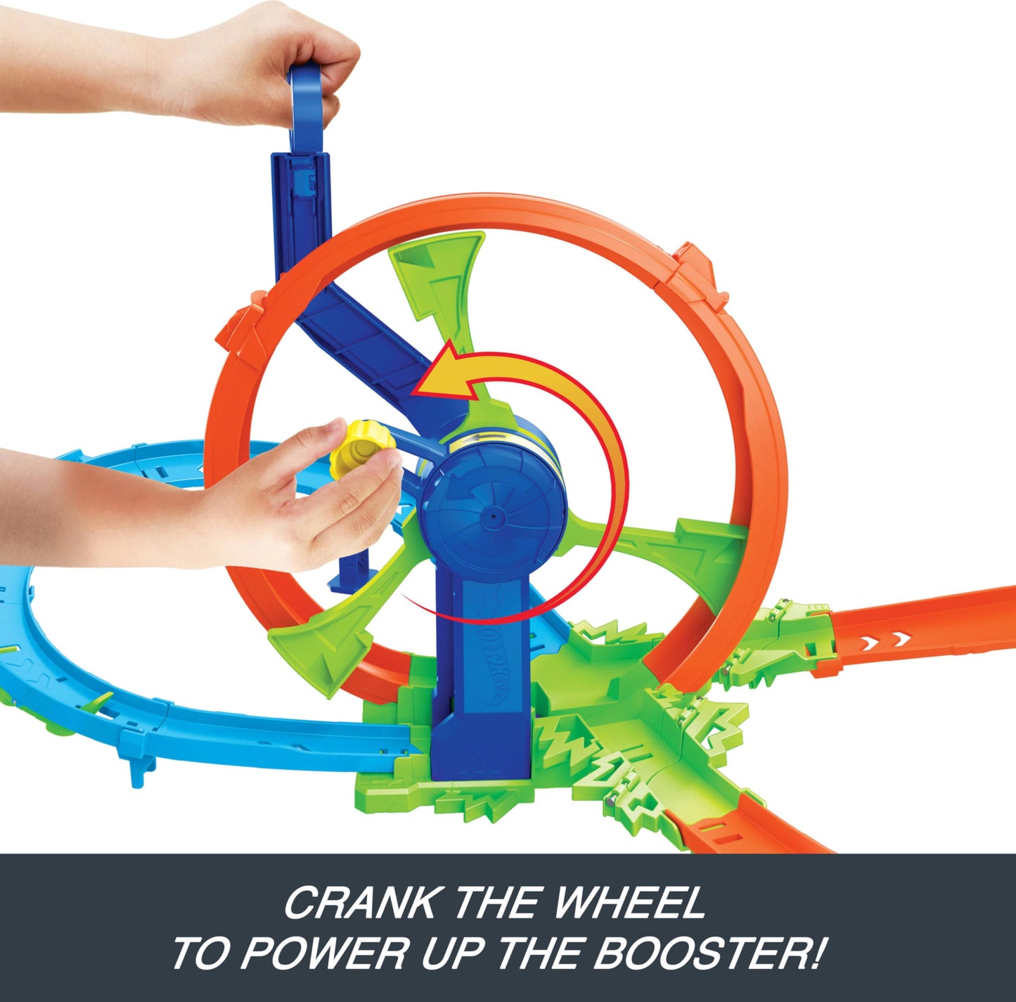 Hot Wheels Toy Car Track Set, Launch and Loop Playset & 1:64 Scale Die-Cast Vehicle, Crash Area on Figure 8 Track with Loop-Kicker Booster