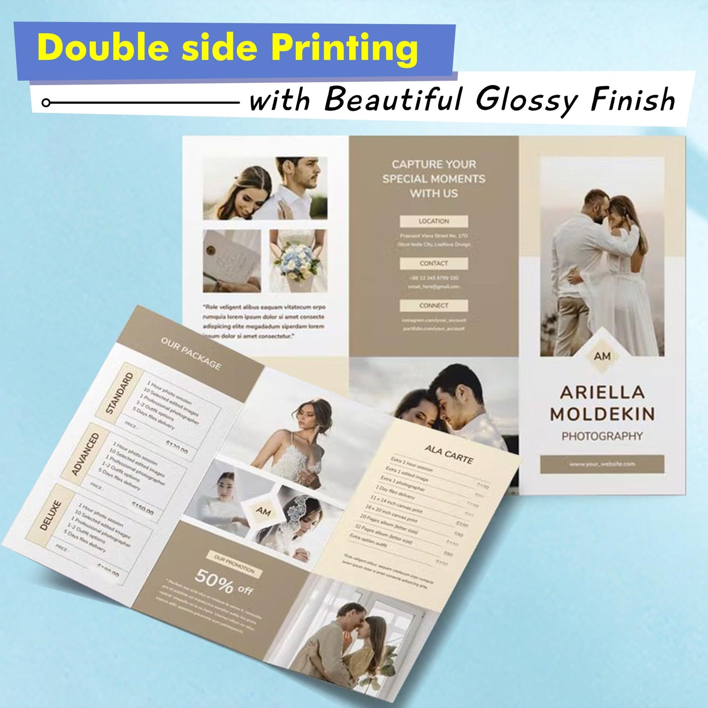 Koala Thick Photo Paper Double-sided Glossy Heavyweight Paper 8.5X11 80LB 100 Sheets 300GSM Cardstock Compatible with Inkjet Printer