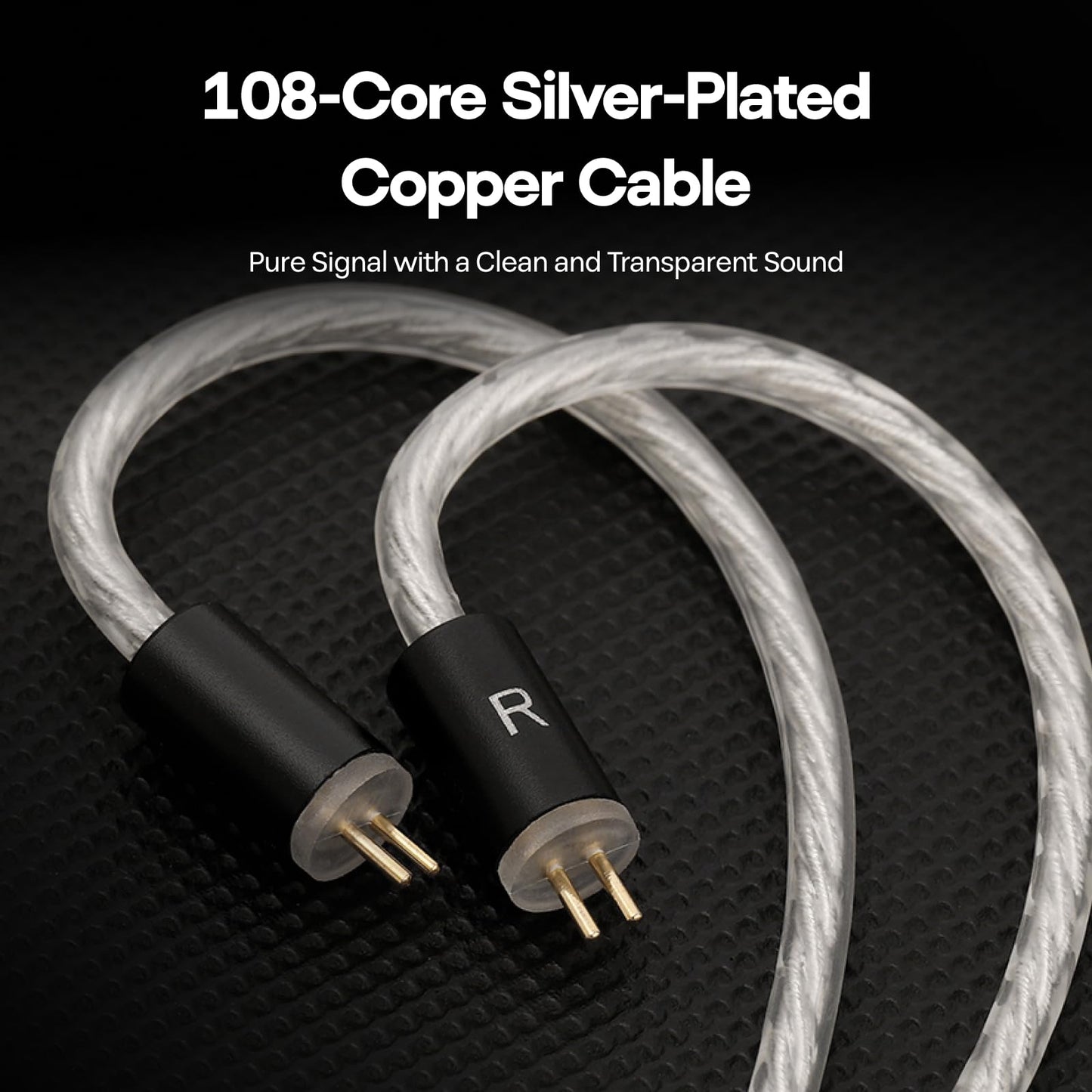 Linsoul Kefine Klean in Ear Monitor,10mm DLC Diaphragm Dynamic Driver HiFi Earphones,Wired Gaming Earbuds,Replaceable Nozzles,Detachable Silver-Plated Cable for Audiophile (No Mic 3.5mm)