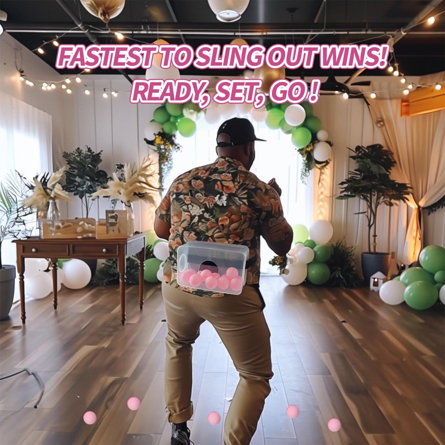 YUBAIHUI 3 Sets Baby Shower Games Funny Activities - Funniest Baby Shower Game Ever for Boy or Girl, Ping Pong Twerk Game (Pink)
