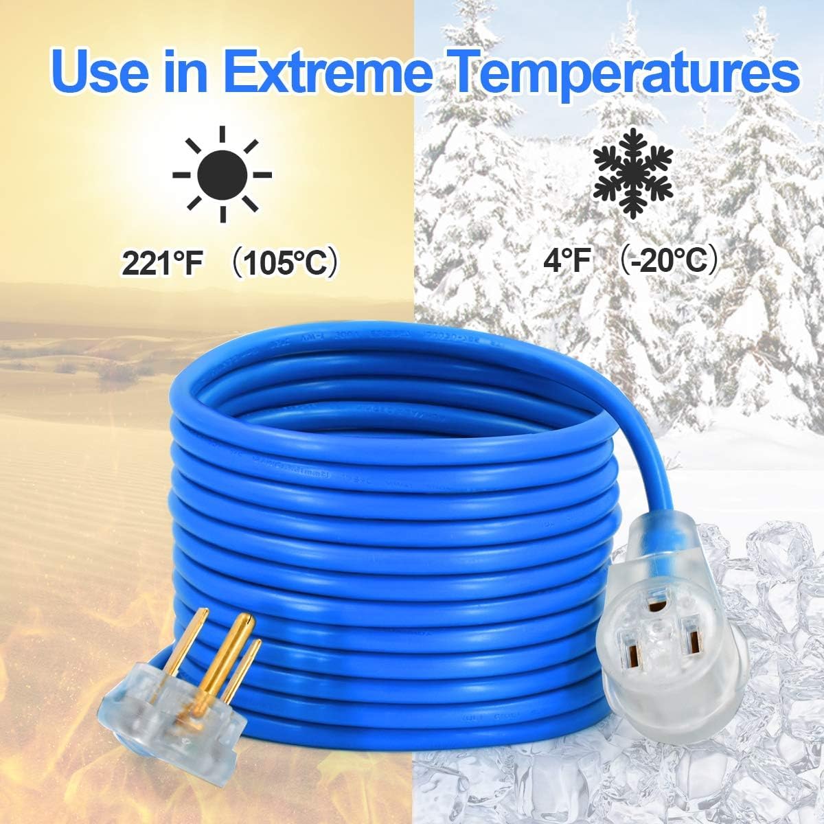 H HZXVOGEN Power Extension Cord Welder Extension Adapter, 23FT 6-50R Female 6-50P Male Prong Heavy Duty Electric Extension Wire Generator Arc Stick MMA MIG TIG Welding Machine Cable