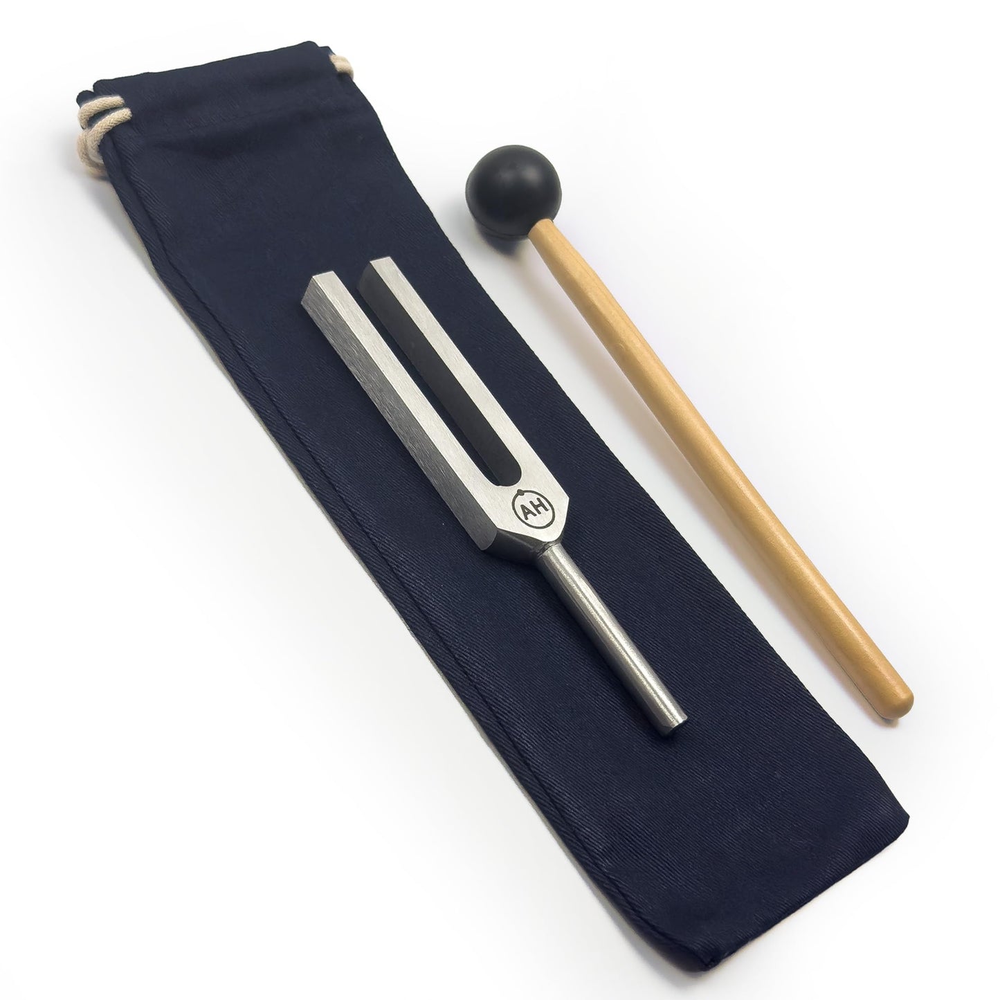 1074 Unweighted Solfeggio Chime Frequency Tuning Fork for Healing with Carry Bag and Striker - Sound Healing, Biofield Harmonization - Sound Healing Instruments, Sound Therapy Tools, Biofield | Silver