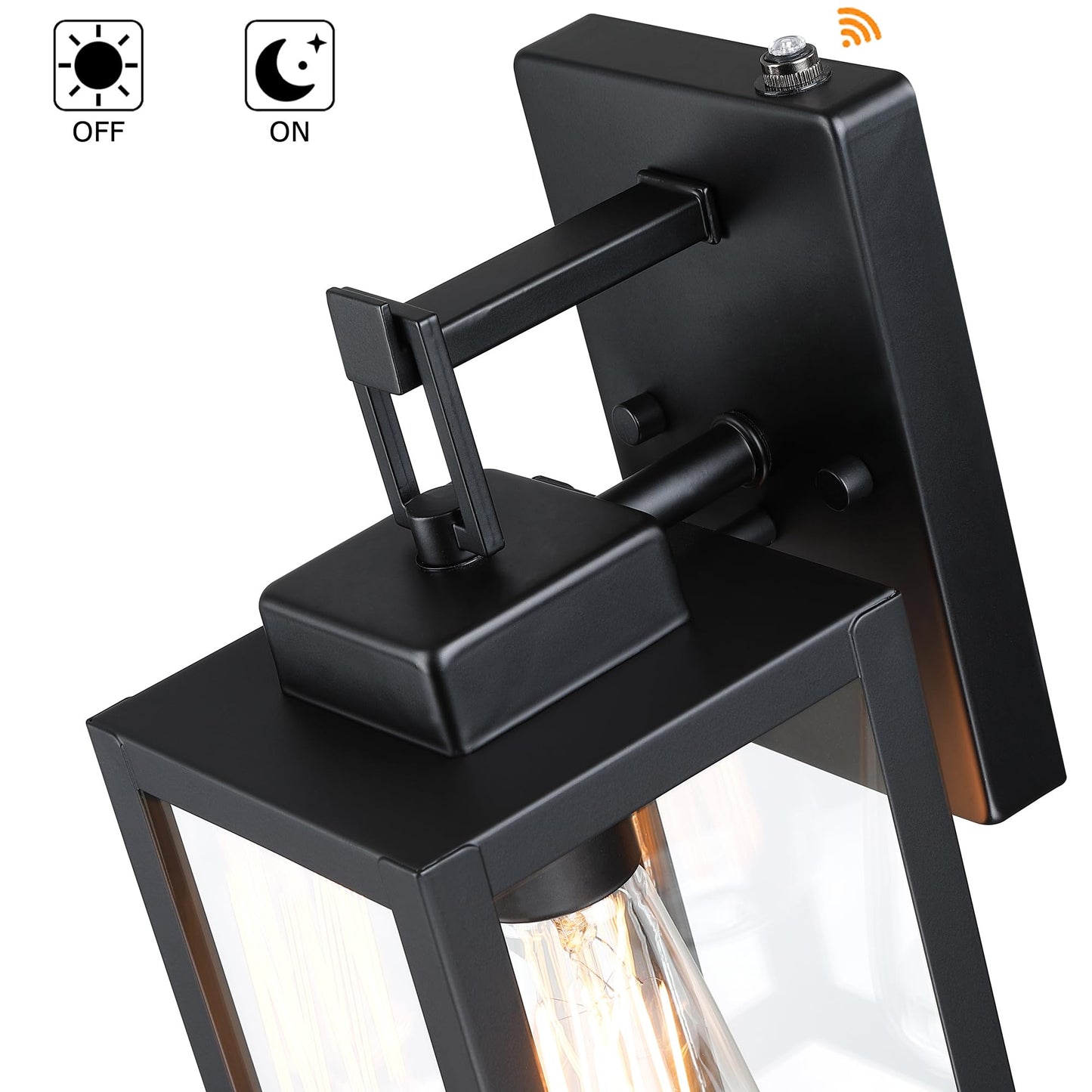 2 Pack 12 Inch Outdoor Wall Lights Dusk to Dawn,Exterior Sconce Lights with Sensor Photocell Black Wall Lantern for Porch Patio Garage Dusk to Dawn Outdoor Lighting Set of 2