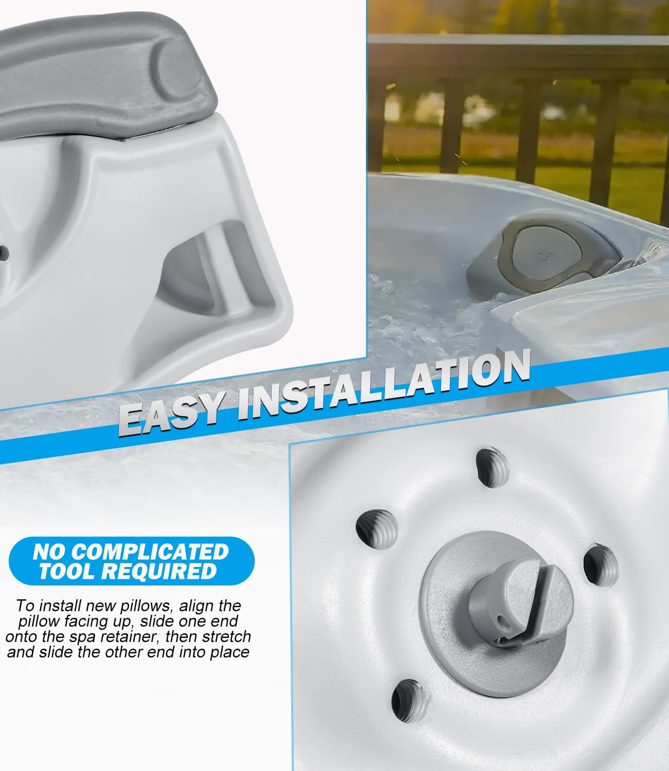 Bonbo 2-Pack 6472-964 Spas Replacement Pillow Fit for 2009-2017 Sundance 880 Series Spa & Hot Tub, Replace for 6455-484