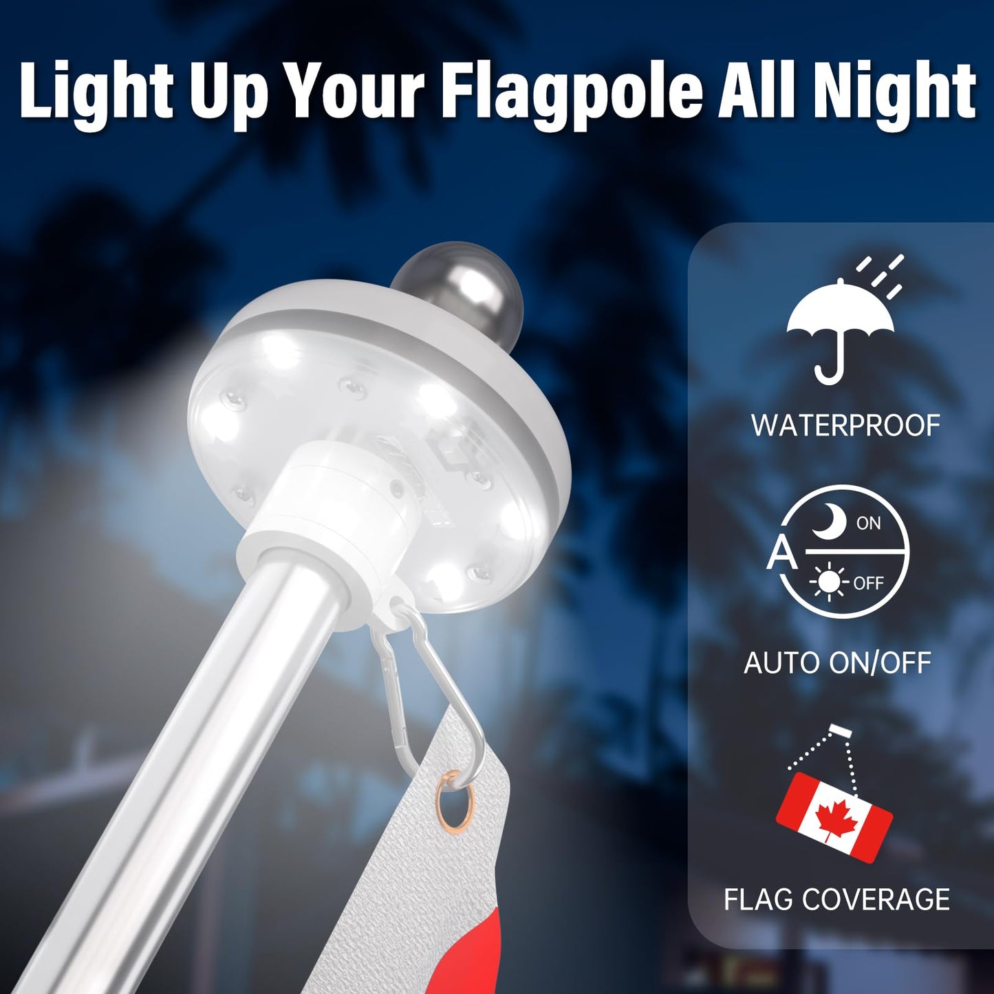 ZMTECH 5 FT Flag Pole Kit with Solar Light – Stainless Steel Outdoor Set Featuring 180° Adjustable Holder, Tangle-Free Design for House Garden Yard Display, Silver (Flag Not Included)
