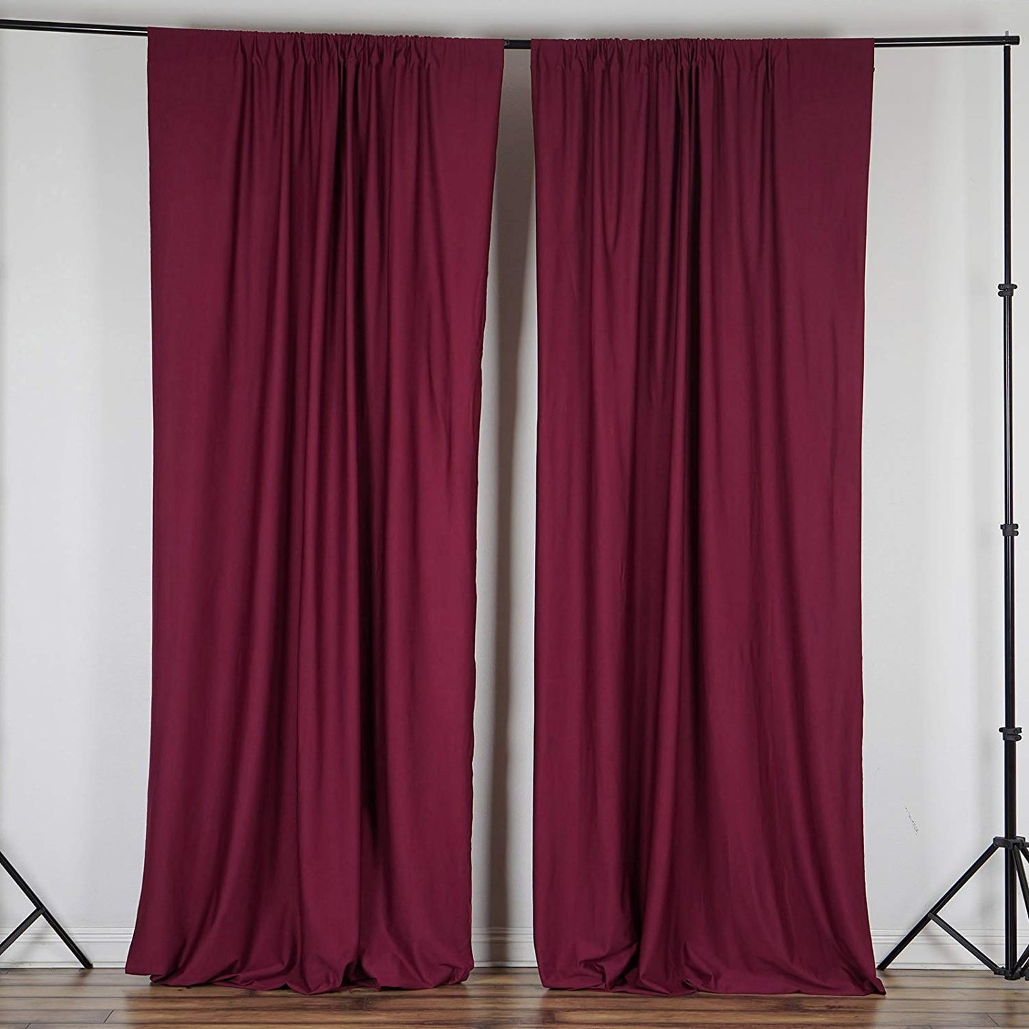 AK Trading CO. 10 feet x 10 feet Polyester Backdrop Drapes Curtains Panels with Rod Pockets - Wedding Ceremony Party Home Window Decorations - Burgundy (DRAPE-5x10-BURGUNDY)
