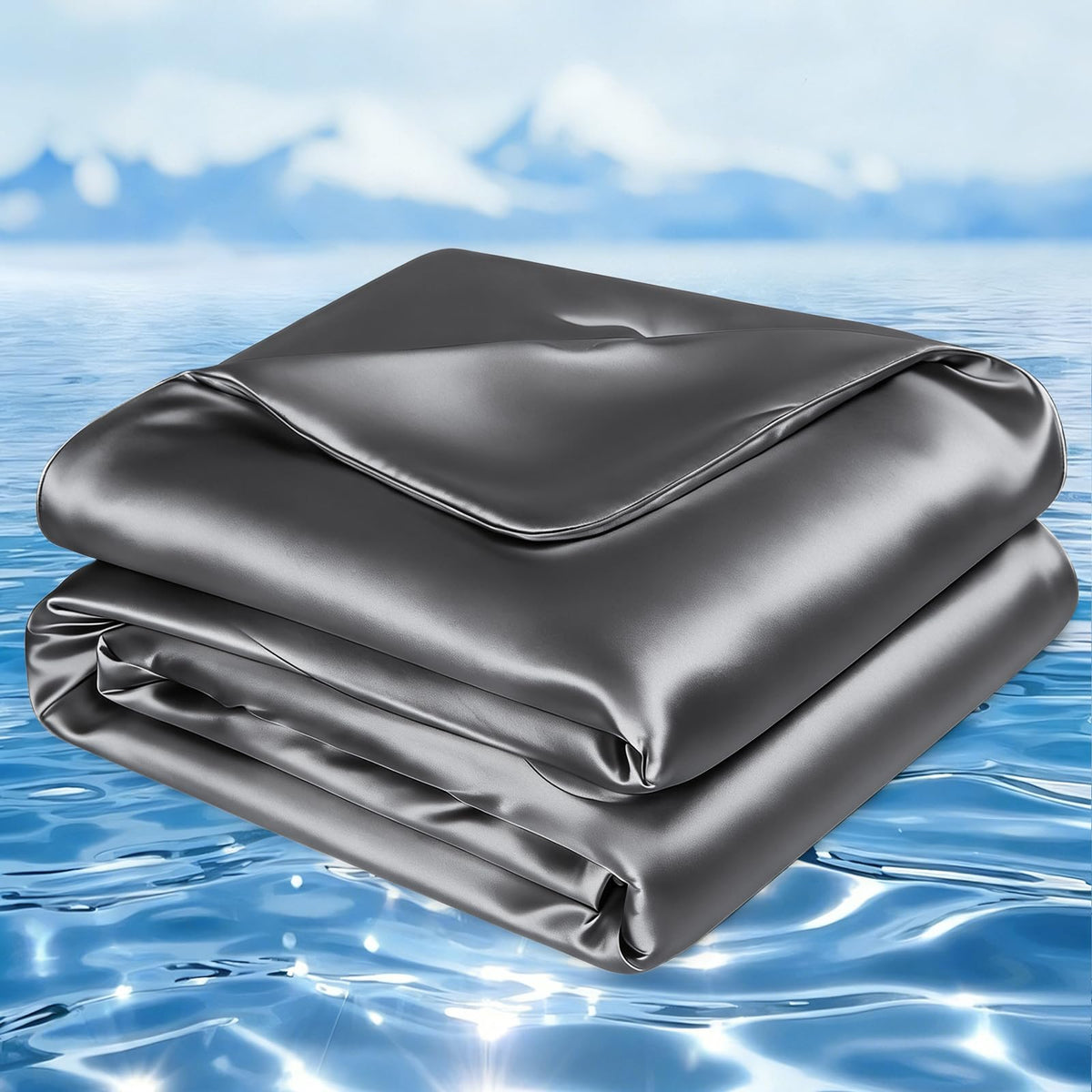 Elegear Cooling Comforter King Size, Double-Side Arc-Chill 3.0 Instant Cool Satin Comforter, Q-max>0.5, Silky Smooth Cooling Blanket for Hot Sleeper, Lightweight Luxury Summer Blanket, 108"x90", Gray