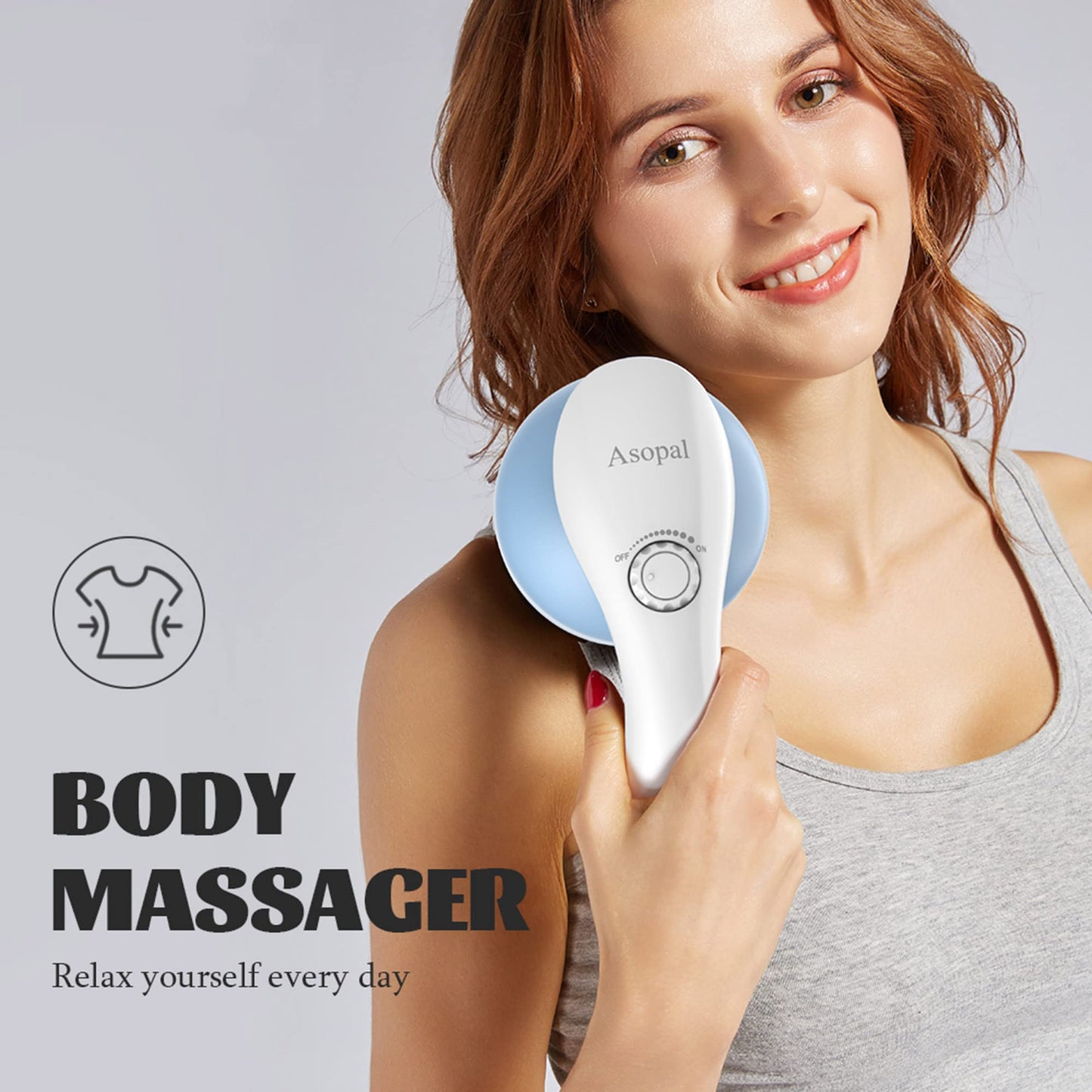 Asopal Cellulite Massager, Hand Held Deep Tissue Massager for Muscles, Back, Shoulder, Neck, Leg, Calf,Foot, Electric Percussion Body Massage Machine