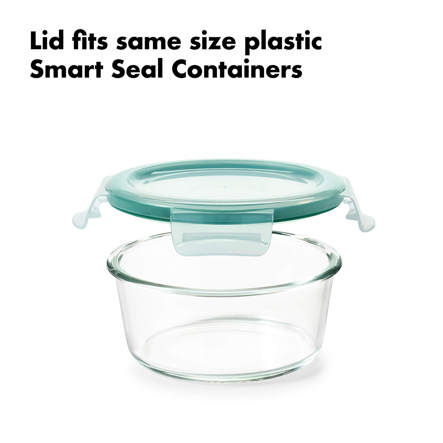 OXO Good Grips 8 Piece Smart Seal Airtight Glass Round Container Set,Blue