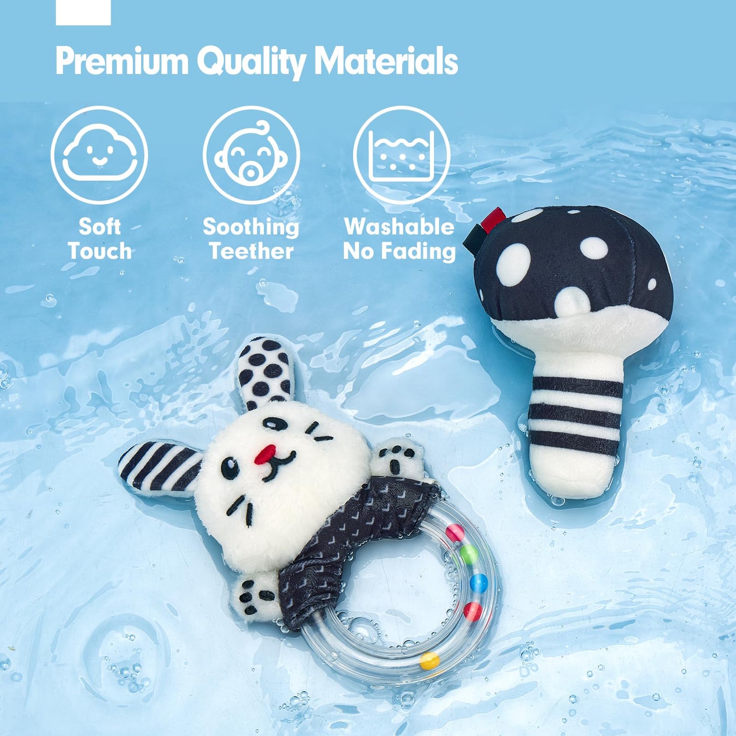 hahaland 30 in 1 Black and White Baby Toys 0 3 6 Months, High Contrast Baby Newborn Toys 0-6 Months, Tummy Time Mirror Toys Set, Baby Sensory Toys for Babies for 0M+