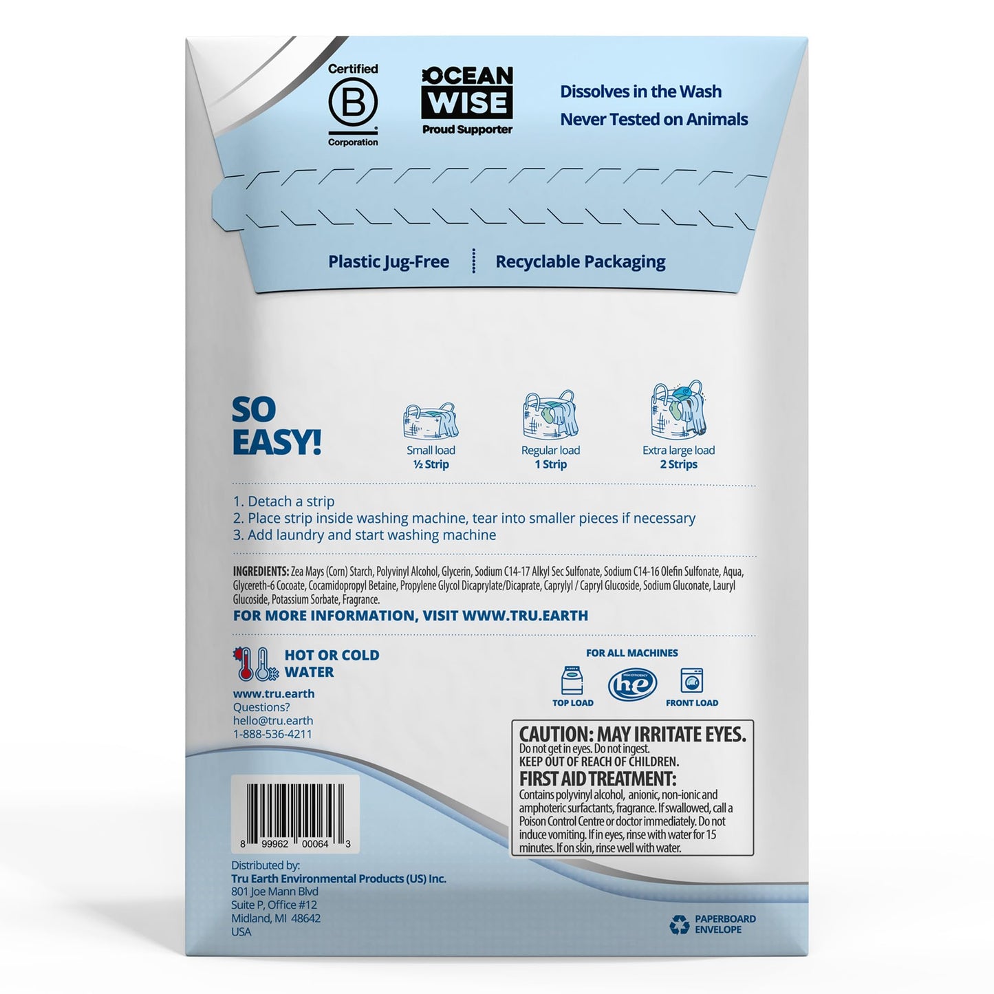 Tru Earth Platinum - Heavy Duty Laundry Detergent Sheets - Up to 128 Loads (64 Sheets), Fresh Linen Scent - Ultra-Concentrated - Eco-Friendly Laundry Sheets