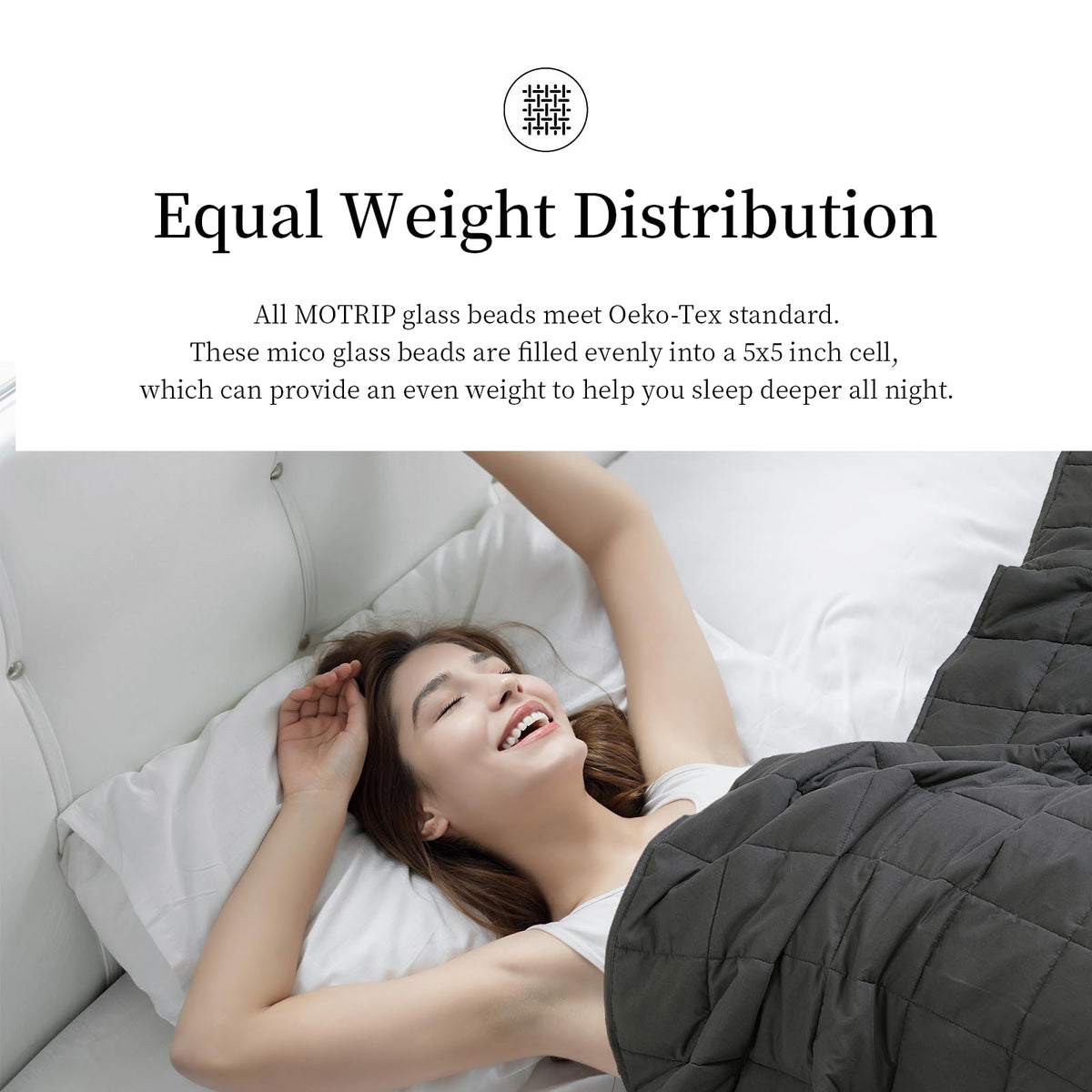 Adults Weighted Blanket 20 Pounds Queen Size, MOTRIP Cooling Blanket for Hot Sleepers, Machine Washable Soft Bed Blanket with Premium Glass Bead, 60''x80'' 20lbs Grey