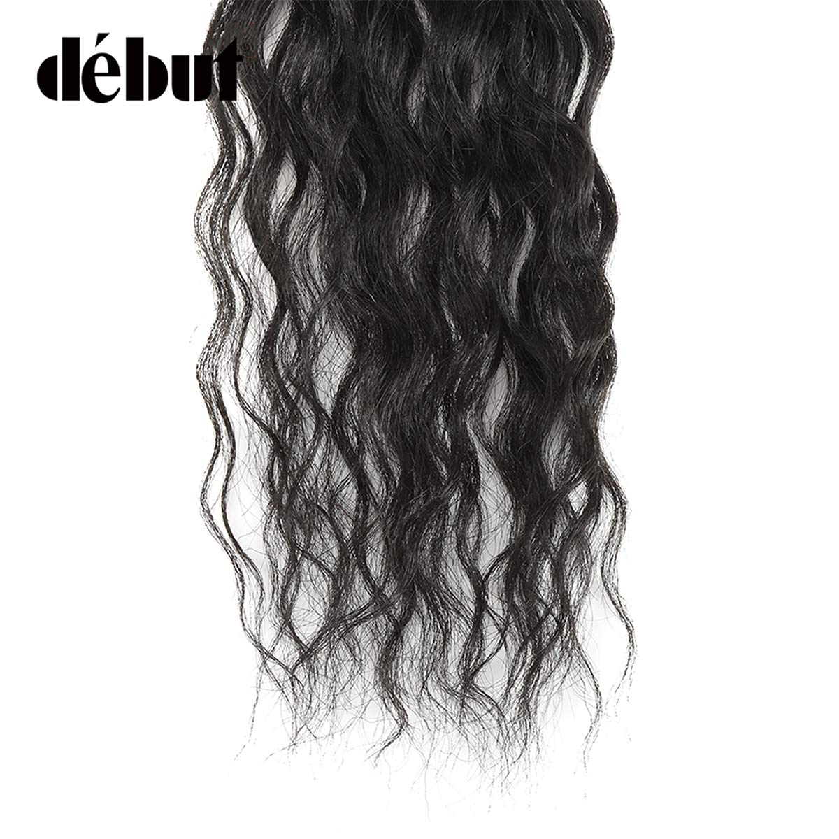 DÉBUT Synthetic Hair 8 Bundles with Simple Closure Weave Water Wave Bundles 9pcs High Temperature Fiber 20 Inches 240g