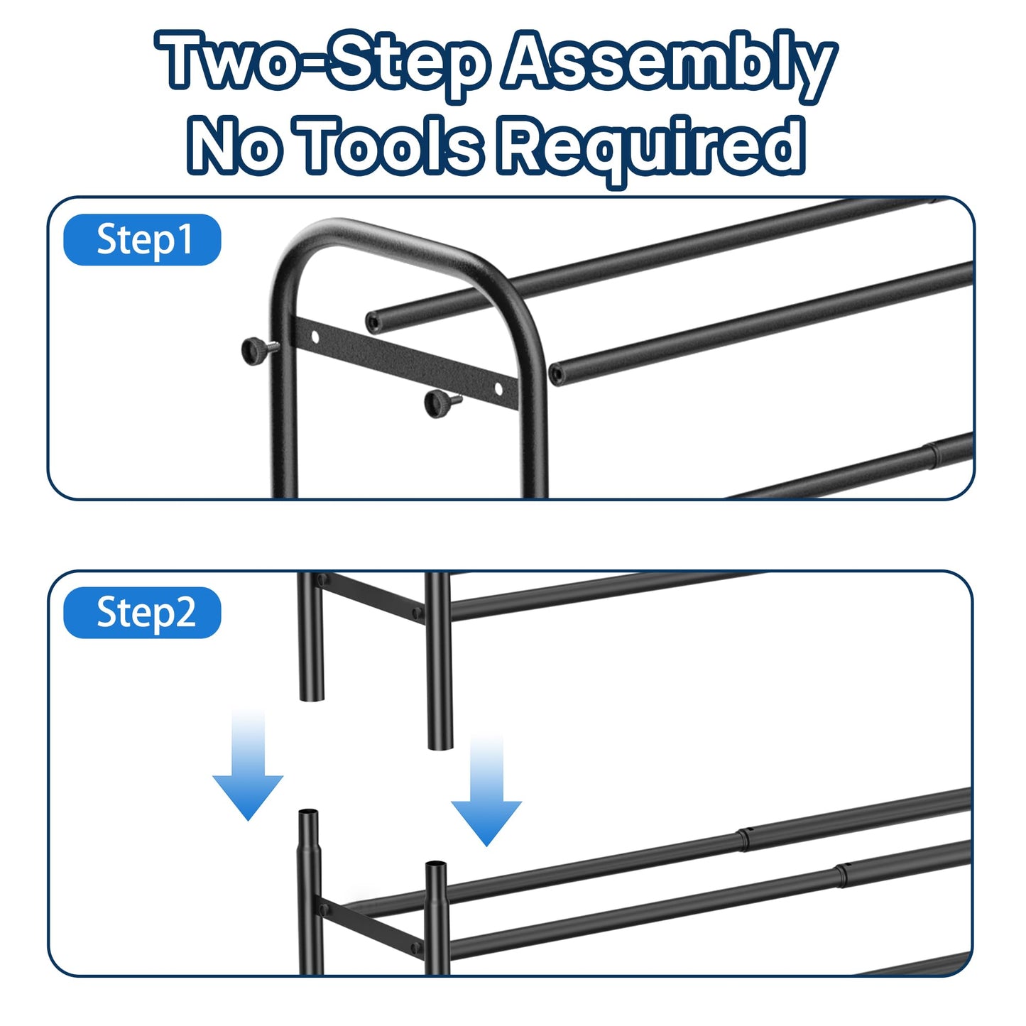ENJOYBASICS Expandable Metal Shoe Racks for Closet, 4 Tier Adjustable Shoe Organizer Shelf, Black Free Standing Rack Storage for Entryway