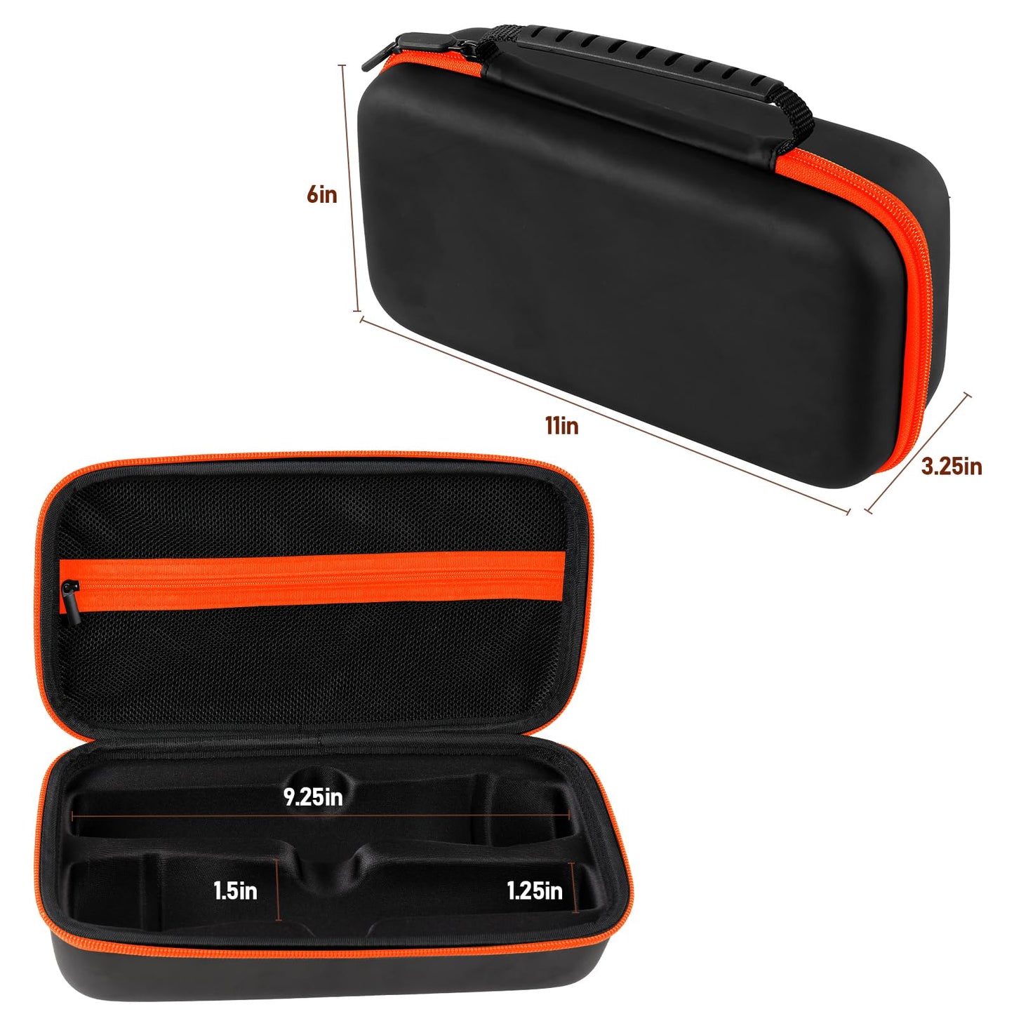 MAILADA Wireless Microphone Case For JBL Wireless Two Microphone System Handheld Dual Mic Travel Bag for Singing or Karaoke for Receivers, Adapters, AA Batteries-Black(Box Only-Orange)