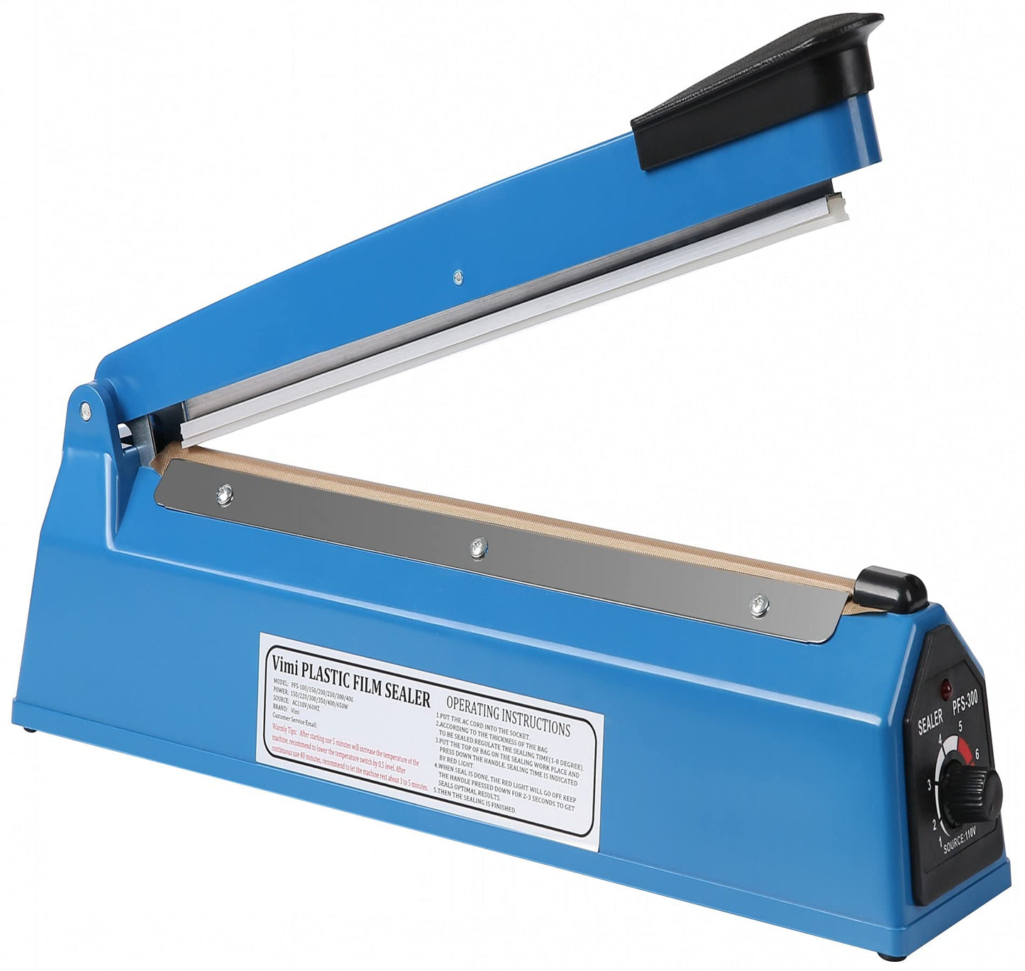 Impulse Heat Sealer Machine Manual Bags, 12 Inch, for Sealing Plastic/PE PP Bags with Extra Replace Element Grip