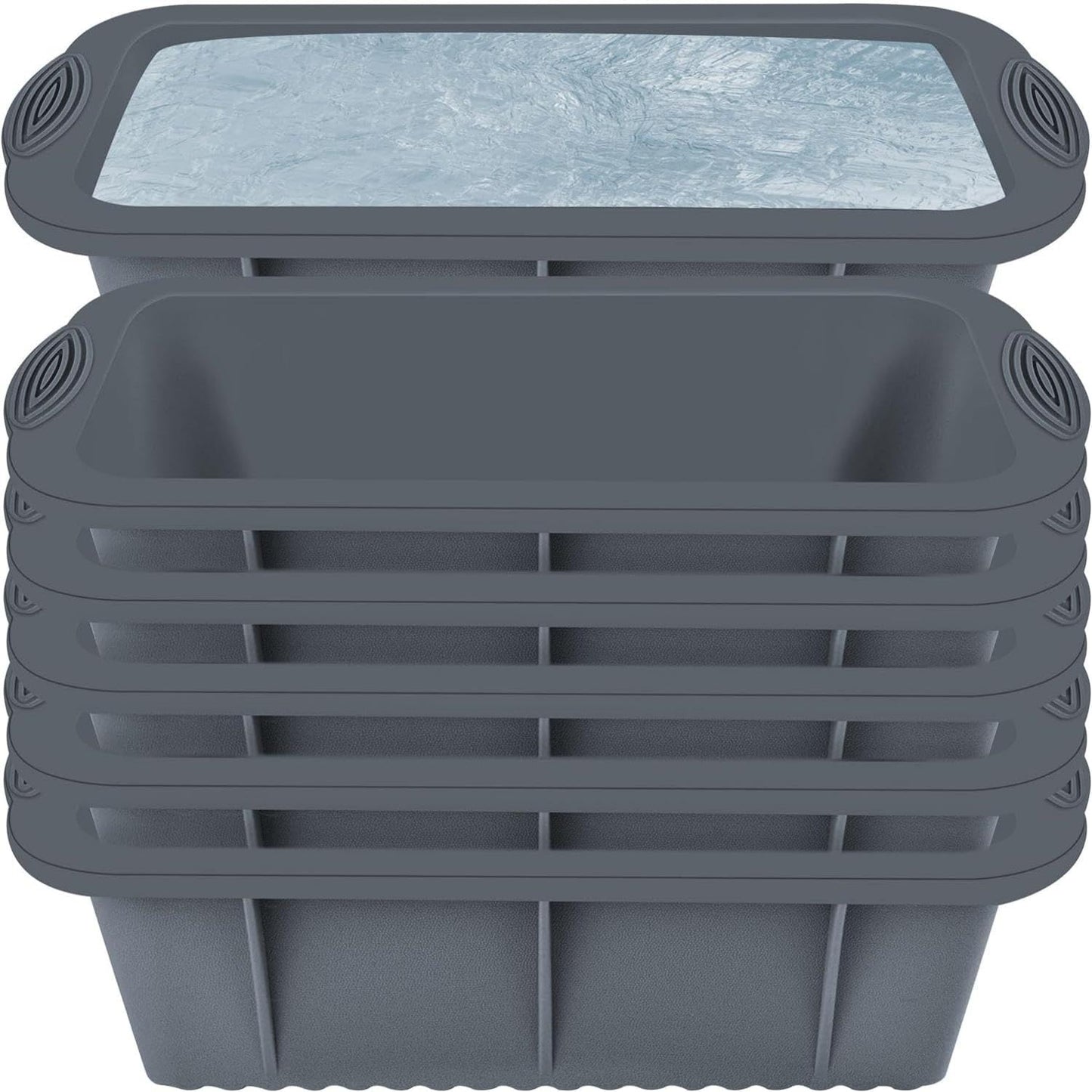Extra Large Ice Block Molds - 6 Pcs for Ice Bath or Coolers, Big Silicone Cube Molds for Cold Plunge Tub Chiller, Reusable Tray for Storing and Freezing, Easy Release