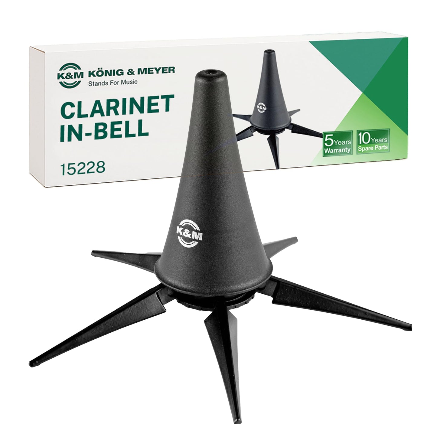 K&M Stands 15228 A & B Clarinet Stand - 5 Detachable Legs - Black